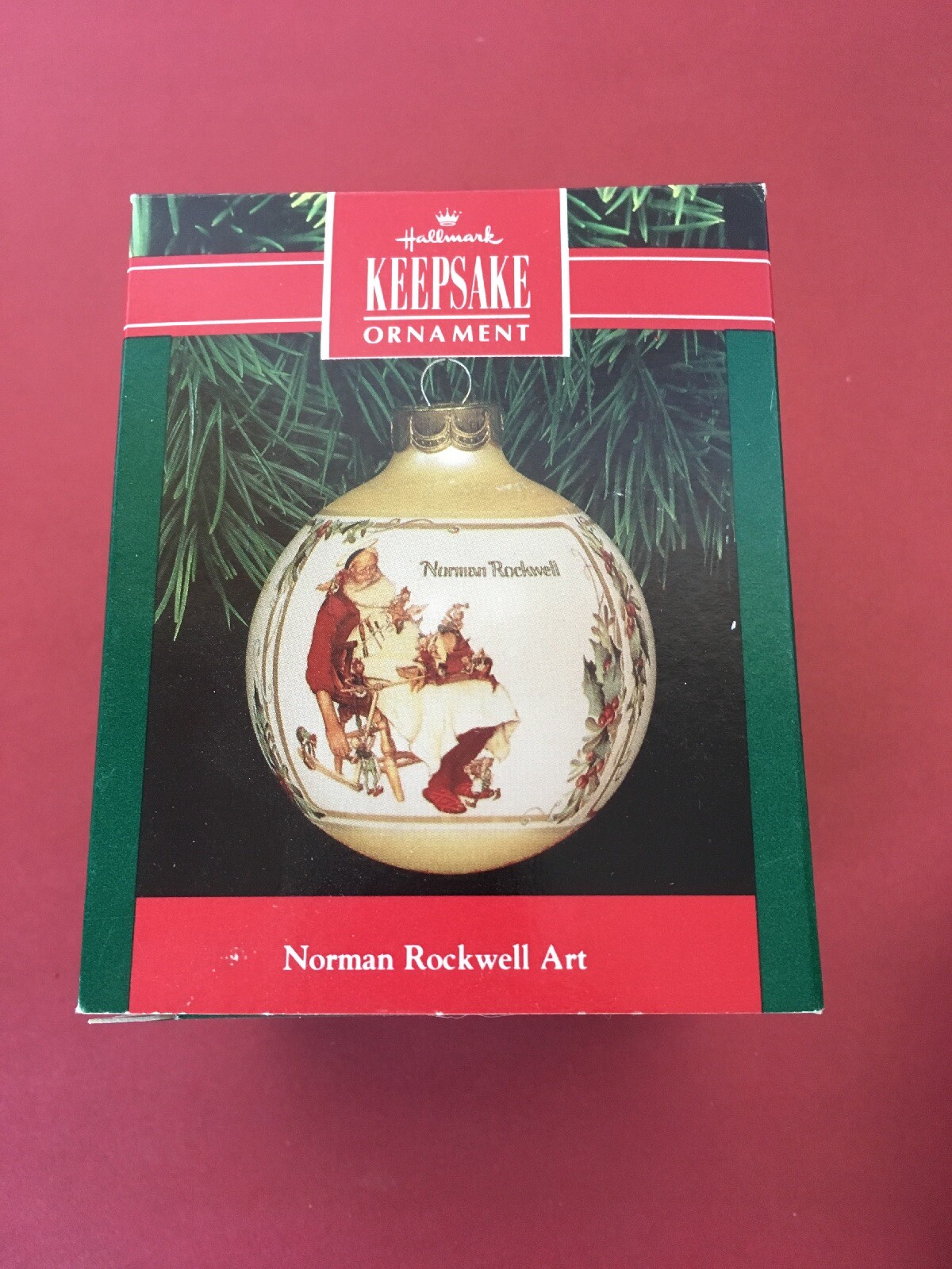 Hallmark Exhausted Santa Ornament 1991 Keepsake Norman Rockwell Art Hallmark Exhausted Santa Ornament 1991 Keepsake Norman Rockwell Art