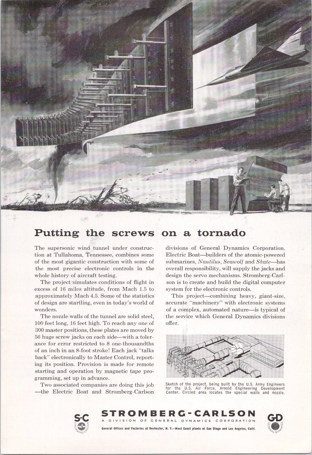 Stromberg-Carlson Vintage Magazine Ad Supersonic Wind Tunnel 1957 Stromberg-Carlson Vintage Magazine Ad Supersonic Wind Tunnel 1957