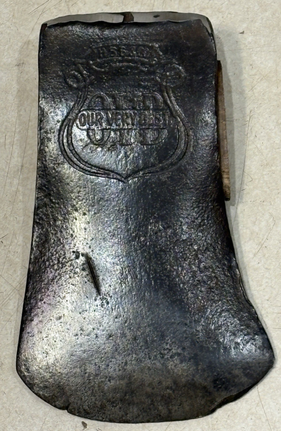 H.S.B. & Co. 'OUR VERY BEST' Embossed 3.1 lbs. 1920's Antique Vintage Axe Head H.S.B. & Co. 'OUR VERY BEST' Embossed 3.1 lbs. 1920's Antique Vintage Axe Head