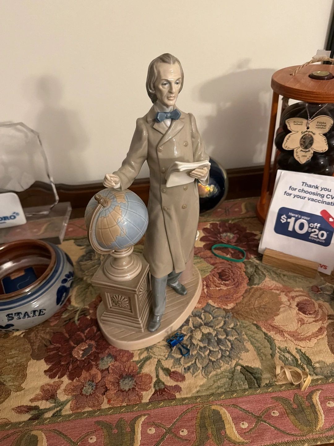 Lladro Retired #5208 The Professor Porcelain Figurine with Globe