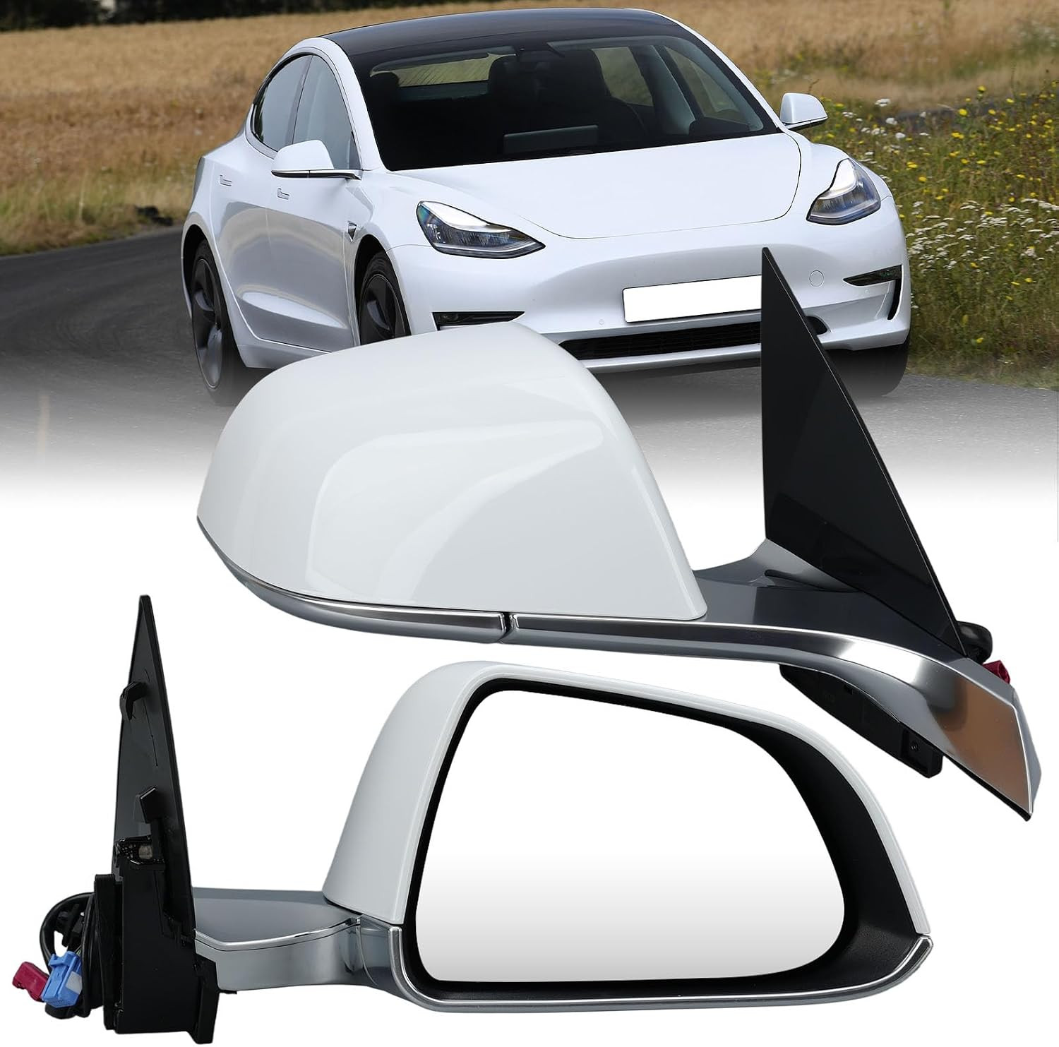 Right Passenger Side Mirror Compatible with Tesla Model 3 2017-2023 Replacement Right Passenger Side Mirror Compatible with Tesla Model 3 2017-2023 Replacement