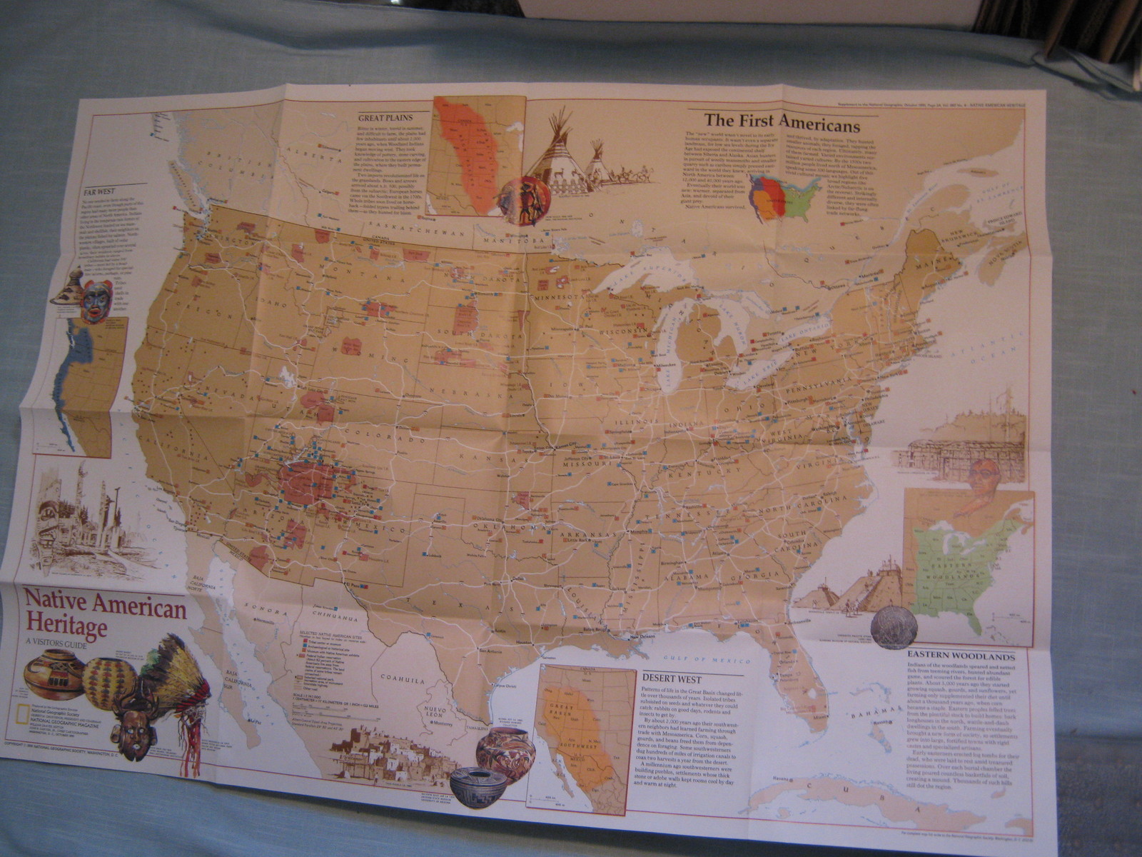 NATIVE AMERICAN HERITAGE U.S. MAP + WHAT TO VISIT National Geographic Oct. 1991 NATIVE AMERICAN HERITAGE U.S. MAP + WHAT TO VISIT National Geographic Oct. 1991