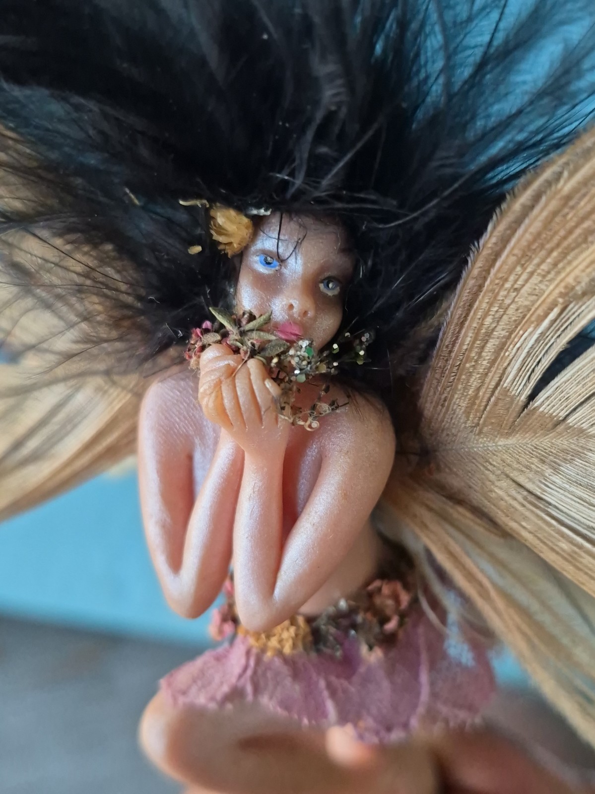 vtg fairy figurine Doll Wing Feathered 6 Inches vtg fairy figurine Doll Wing Feathered 6 Inches