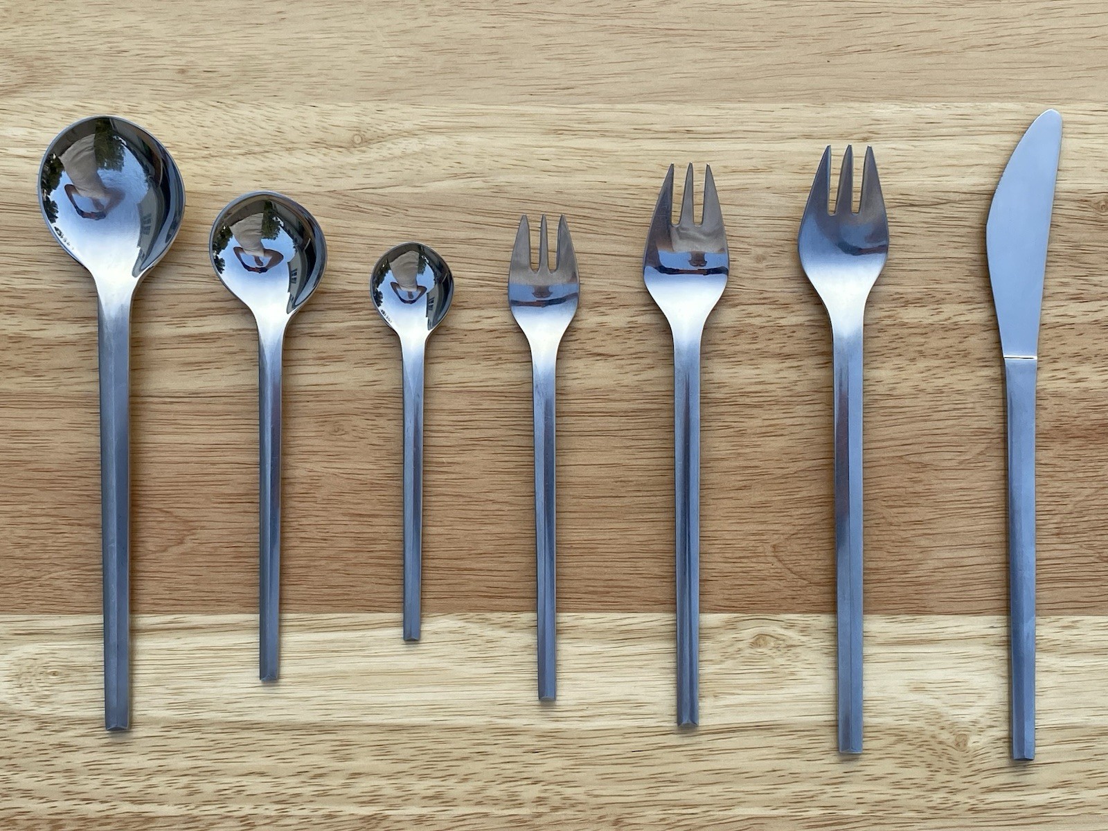 Rare Mid Century Danish Modern Raadvad Orion Flatware - Complete 7-pc Setting Rare Mid Century Danish Modern Raadvad Orion Flatware - Complete 7-pc Setting