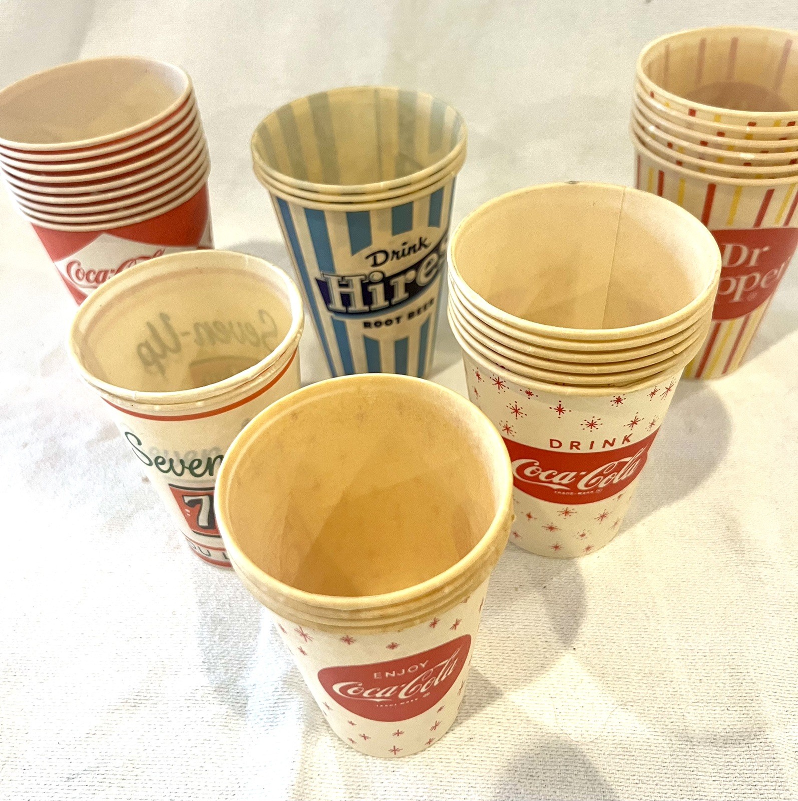 Variety of Vintage Waxed Paper Soda Cups Variety of Vintage Waxed Paper Soda Cups