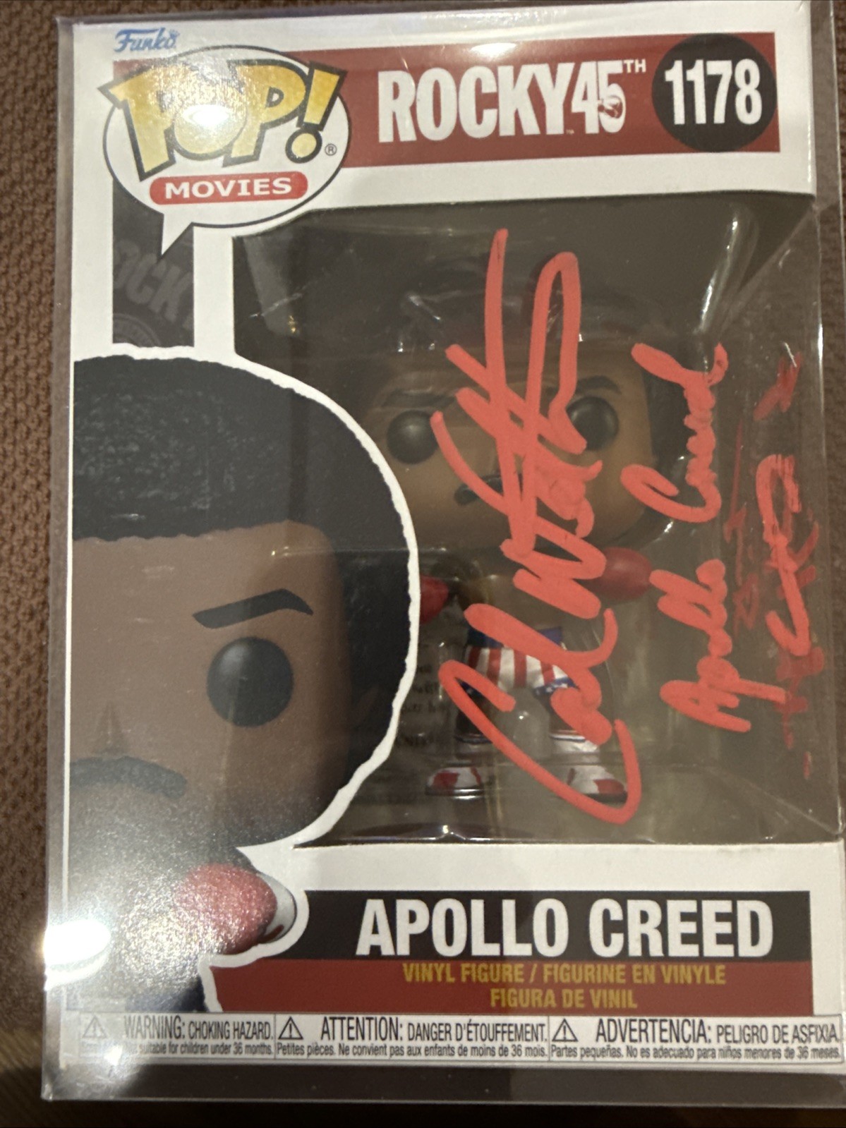 Funko Pop Rocky 45 1178 Apollo Creed Carl Weathers Signed RARE W COA