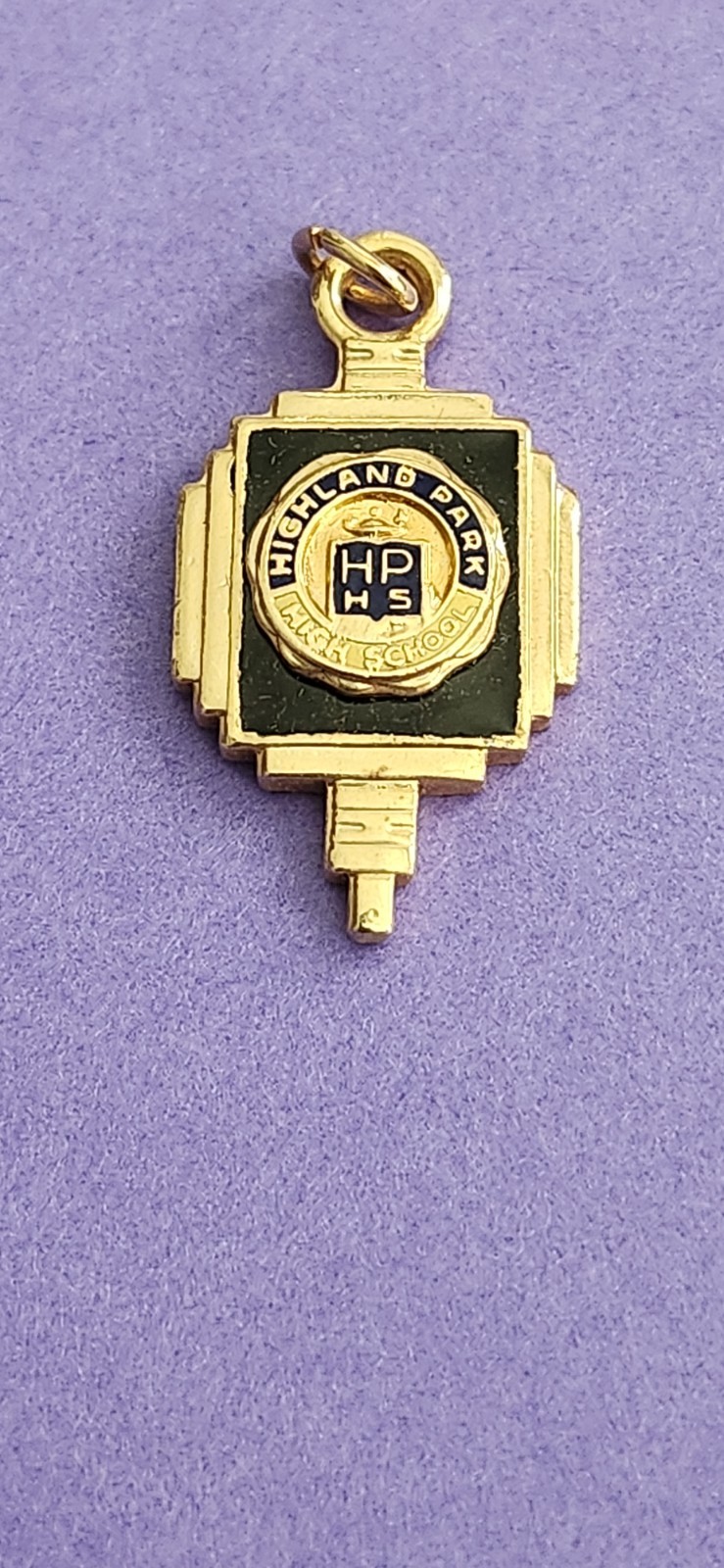 Vintage Highland Park High School Necklace Charm, Key Charm NOS Vintage Highland Park High School Necklace Charm, Key Charm NOS