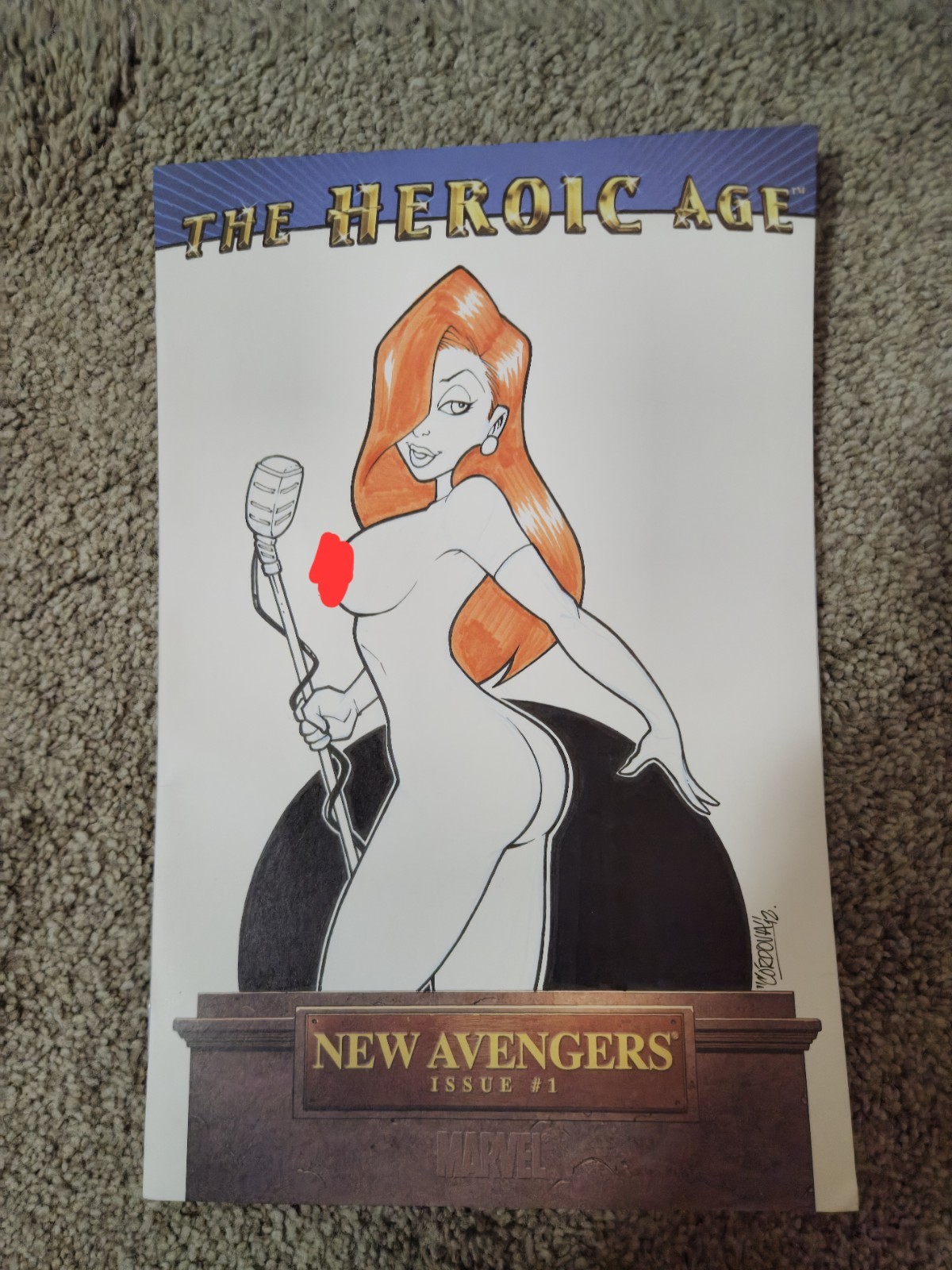 The Heroic Age New Avengers #1 Marvel Sketch Cover Rene Cordova.