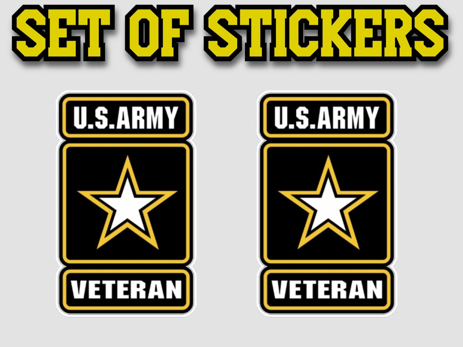 US Army VETERAN Stickers Military Die Cut Decals SET OF 2 adhesive vinyl US Army VETERAN Stickers Military Die Cut Decals SET OF 2 adhesive vinyl