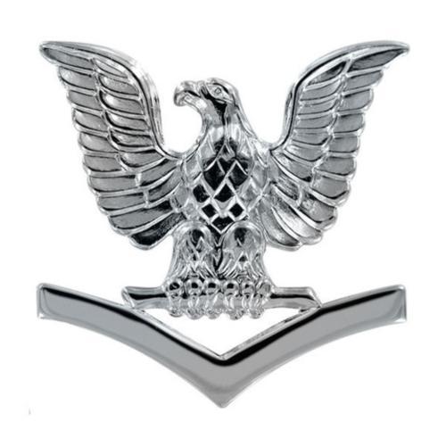 Navy Cap Device E4 Petty Officer Third Class silver Navy Cap Device E4 Petty Officer Third Class silver