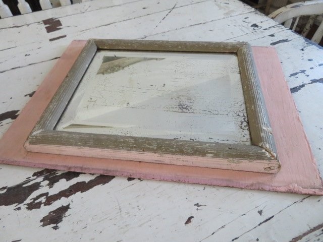 AMAZING Old Vintage Shabby PINK Gold VERY GHOSTY MIRROR Use for Plateau Display AMAZING Old Vintage Shabby PINK Gold VERY GHOSTY MIRROR Use for Plateau Display