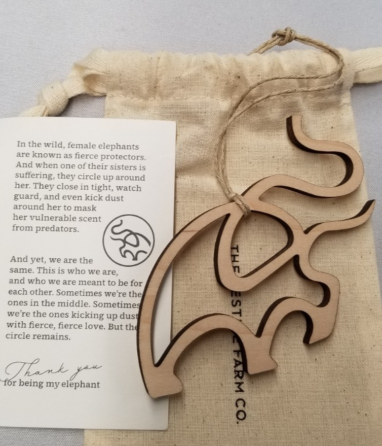 The Festive Farm Co. "Friendship/Sisterhood" Elephant Ornament 3.6" The Festive Farm Co. "Friendship/Sisterhood" Elephant Ornament 3.6"