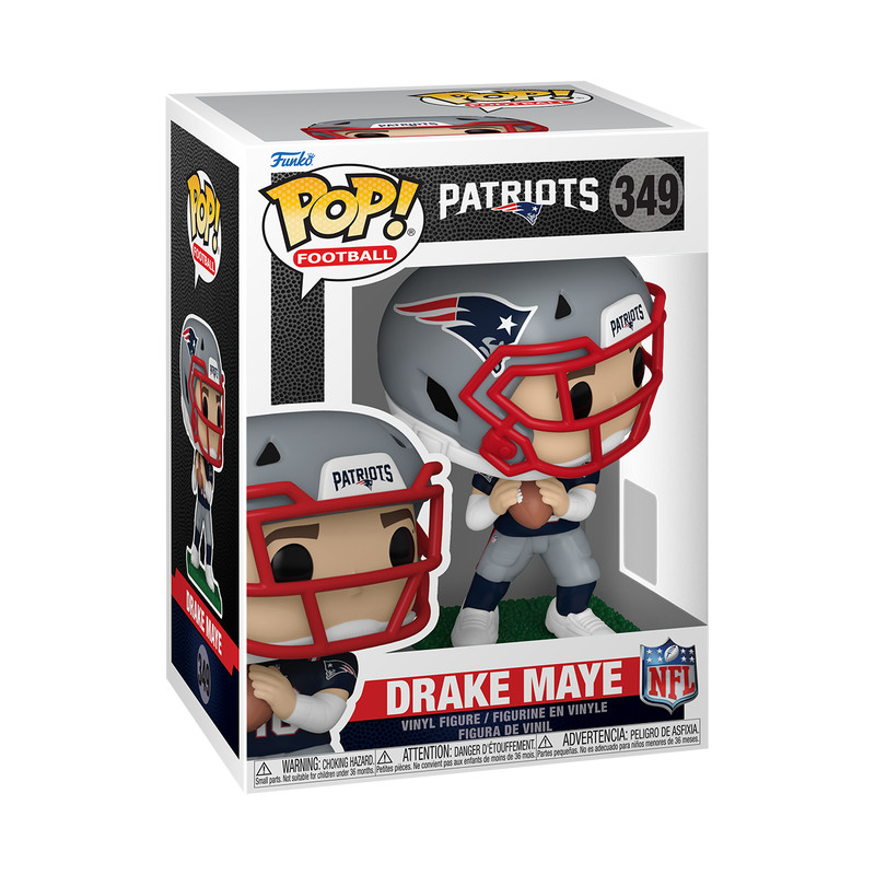 Funko POP Drake Maye New England Patriots NFL Figure 349 w/ Protector Funko POP Drake Maye New England Patriots NFL Figure 349 w/ Protector