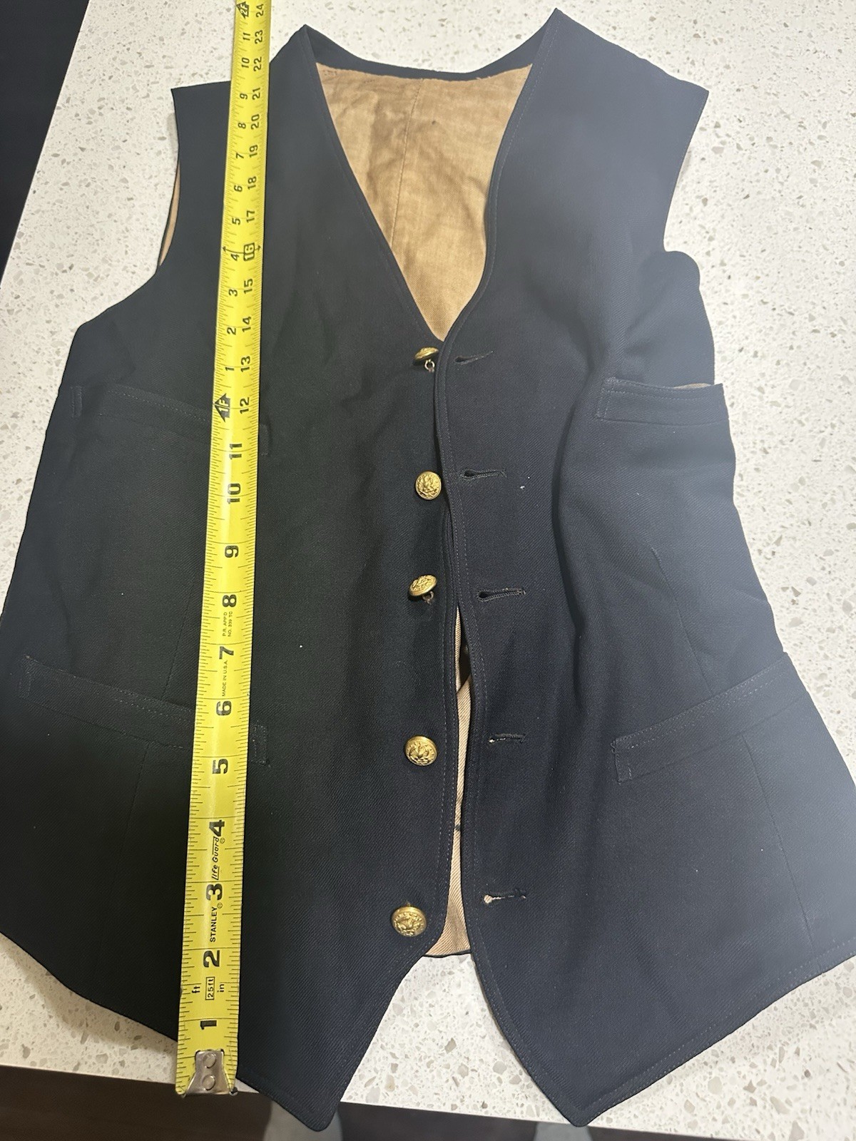 Clean 1890’s - 1902 NAVY Officers 5 Button Vest, Muslin Material, ID’d. Nice Clean 1890’s - 1902 NAVY Officers 5 Button Vest, Muslin Material, ID’d. Nice