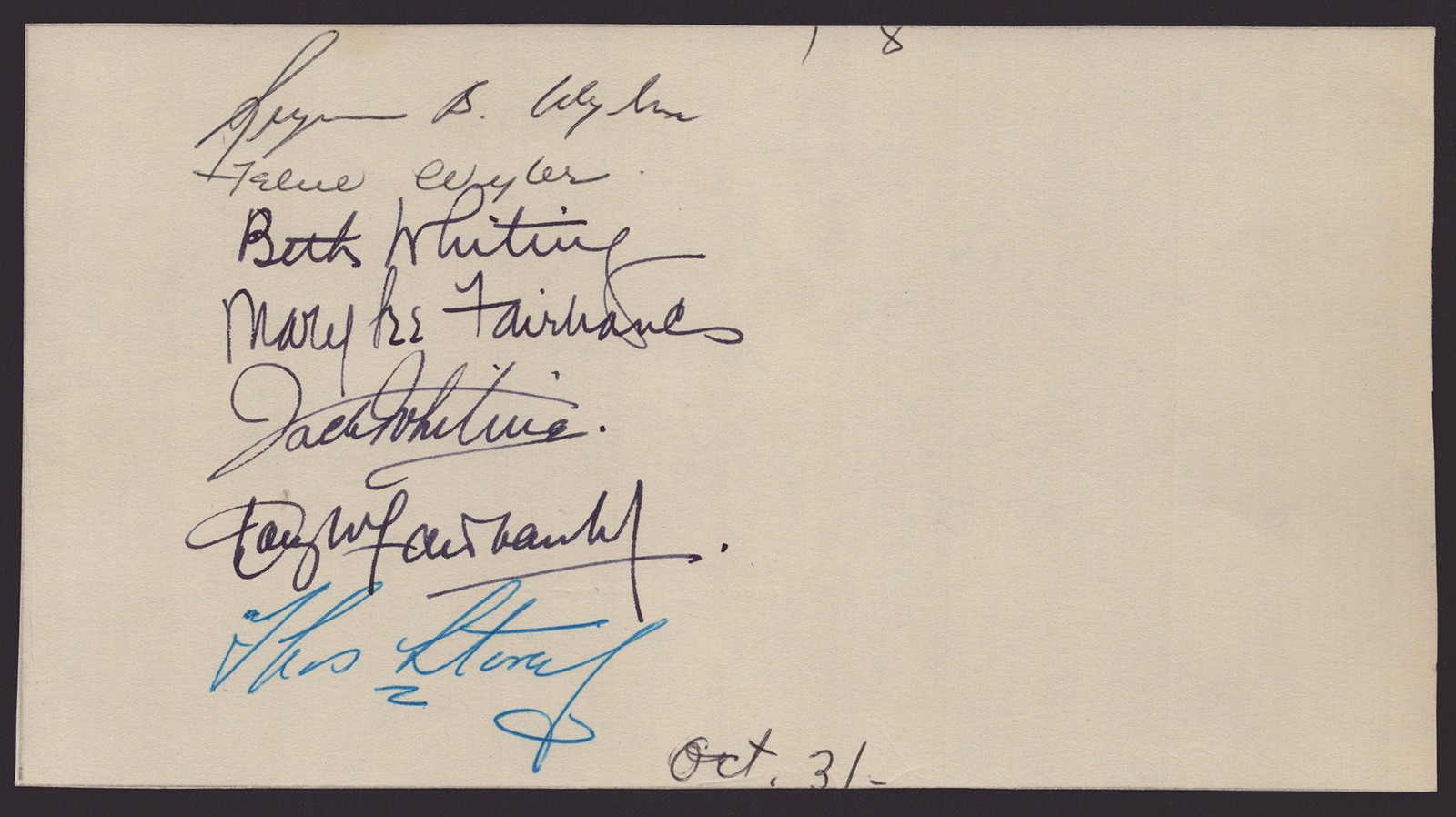 DOUGLAS FAIRBANKS JR. - SIGNATURE(S) WITH CO-SIGNERS DOUGLAS FAIRBANKS JR. - SIGNATURE(S) WITH CO-SIGNERS