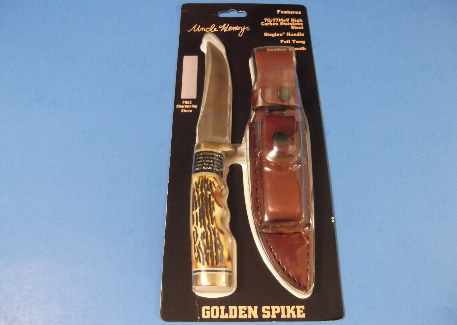 SCHRADE 153UHCP Uncle Henry GOLDEN SPIKE Delrin Stag knife 9 1/2" overall 153UH SCHRADE 153UHCP Uncle Henry GOLDEN SPIKE Delrin Stag knife 9 1/2" overall 153UH