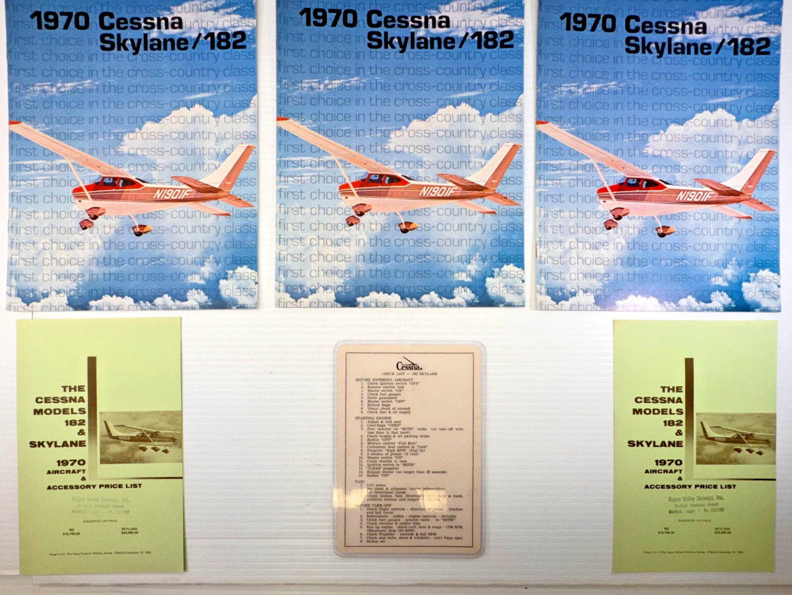Vintage 1970 Cessna Skylane/182 Aircraft Dealer Sales Package 6 Pieces MUST SEE Vintage 1970 Cessna Skylane/182 Aircraft Dealer Sales Package 6 Pieces MUST SEE