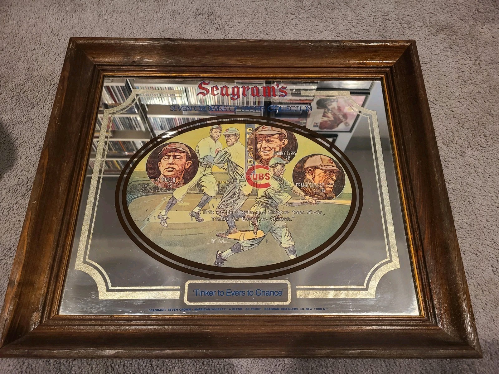 Seagram’s Mirror Seven Crowns Sports Collection Chicago Cubs Tinker Evers Chance Seagram’s Mirror Seven Crowns Sports Collection Chicago Cubs Tinker Evers Chance