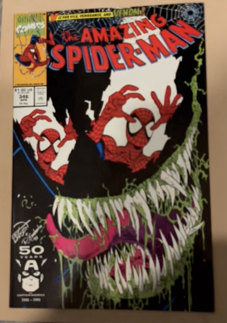Marvel The Amazing Spider-Man #346 Venom Cover 50th Anniversary Comic Book Marvel The Amazing Spider-Man #346 Venom Cover 50th Anniversary Comic Book