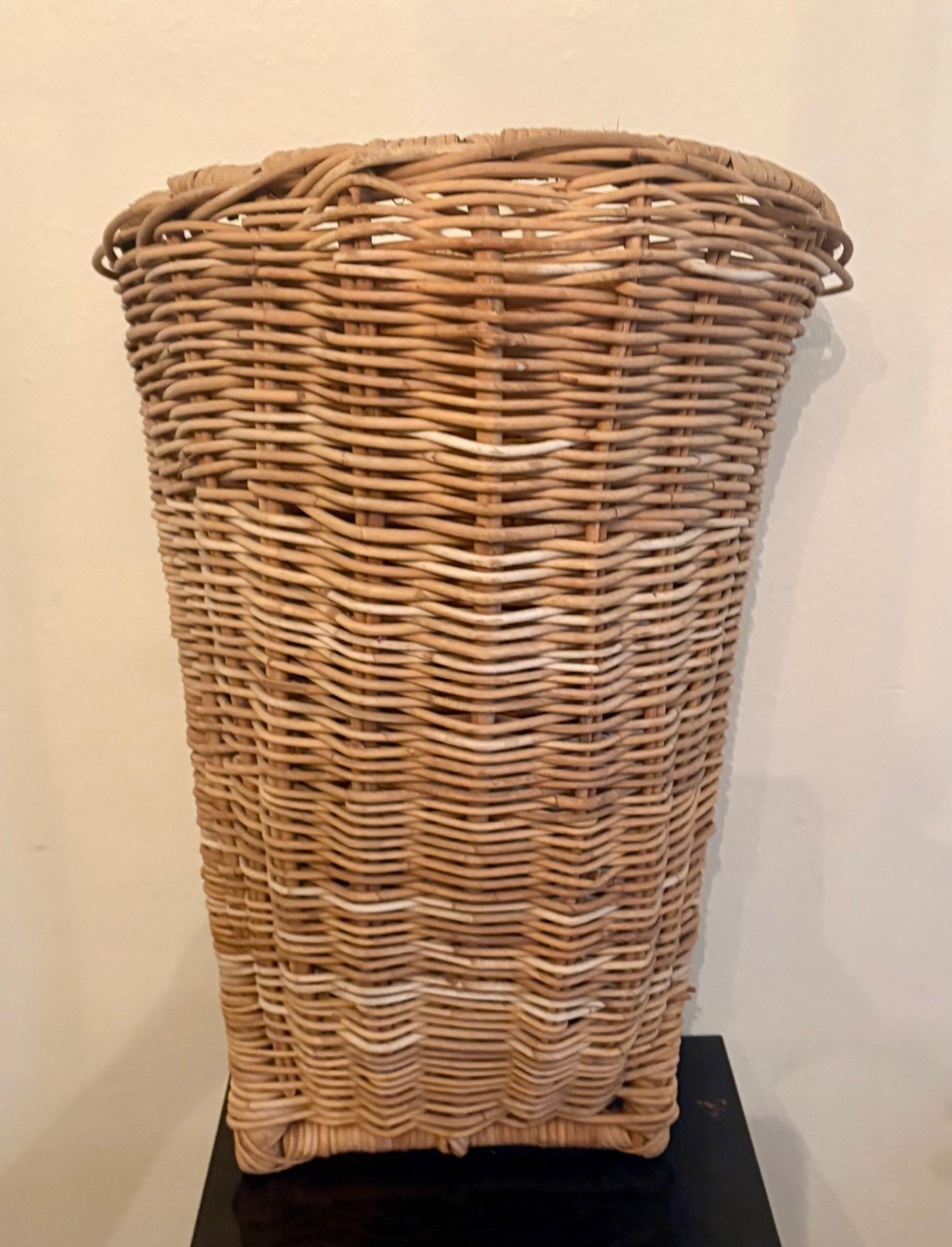 Large Vintage French Wicker Rattan Wall Hanging Basket - 25.5" Large Vintage French Wicker Rattan Wall Hanging Basket - 25.5"