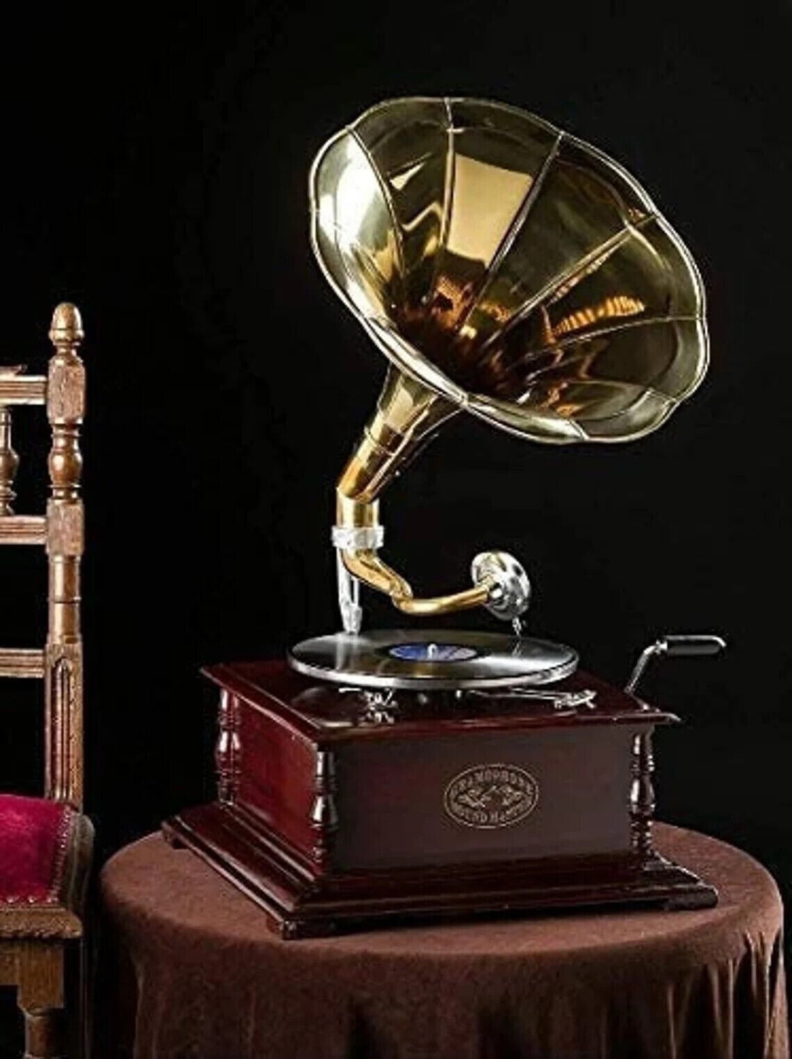 Antique Gramophones Record Player Working Antique Phonograph HMV Wooden Base New Antique Gramophones Record Player Working Antique Phonograph HMV Wooden Base New