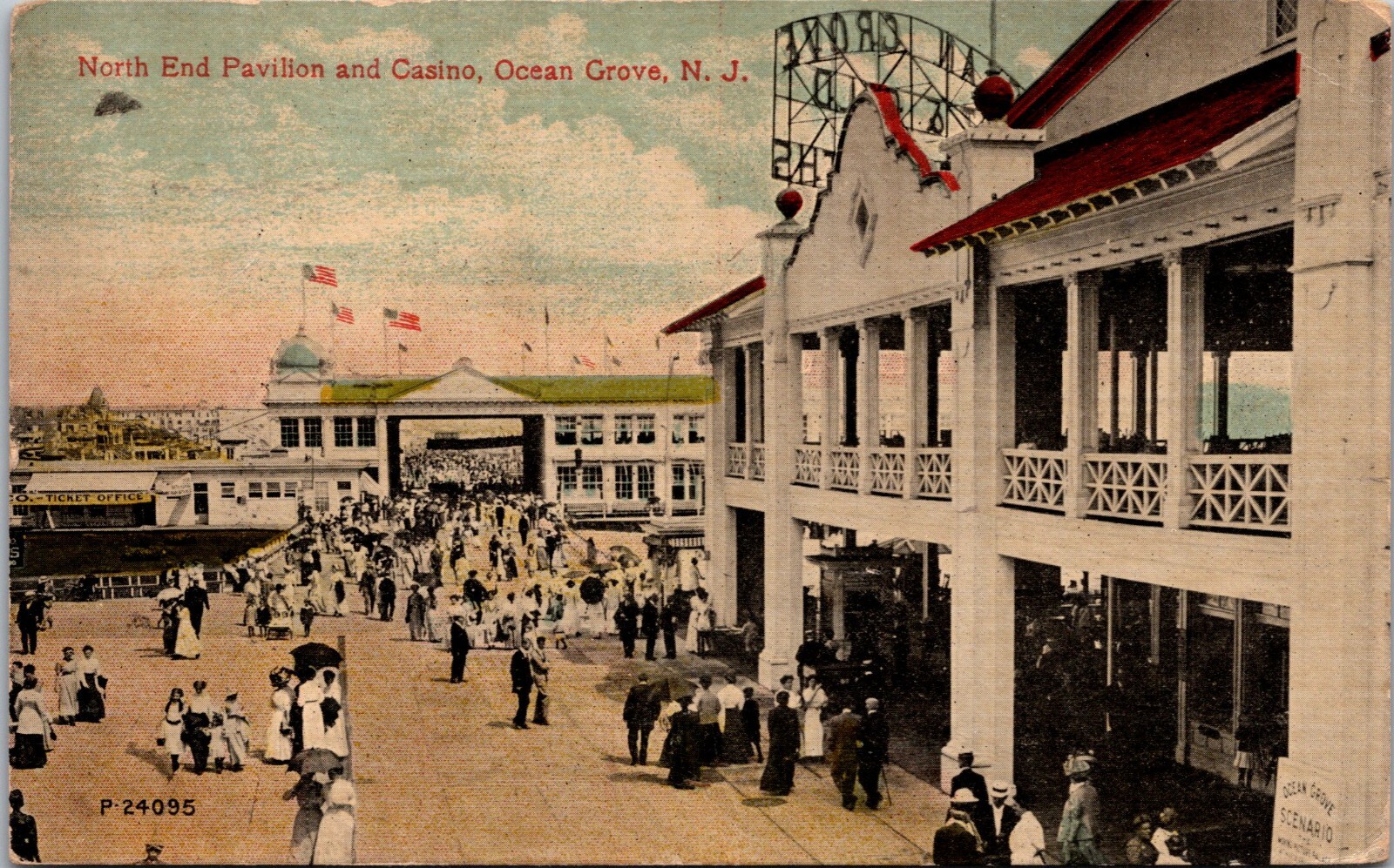 Ocean Grove N.J. New Jersey North End Pavilion & Casino Postcard c1912 Ocean Grove N.J. New Jersey North End Pavilion & Casino Postcard c1912