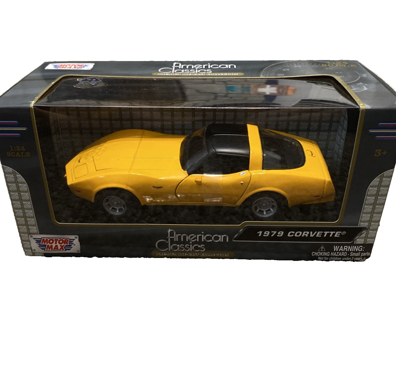1:24 Motor Max 1979 Chevrolet Corvette (YELLOW) "AMERICAN CLASSICS" NIB