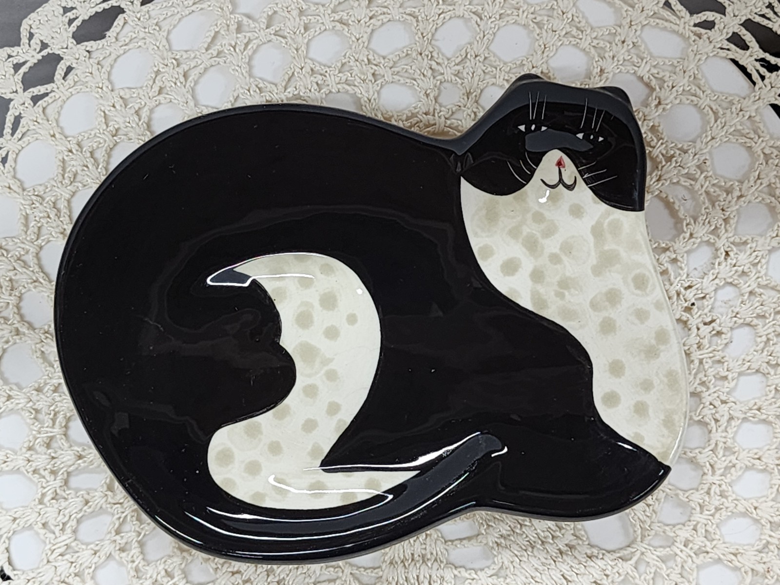Vintage Warren Kimble Tuxedo Fat Cat Plate Dish Pier 1 Imports 2001 Earthenware Vintage Warren Kimble Tuxedo Fat Cat Plate Dish Pier 1 Imports 2001 Earthenware