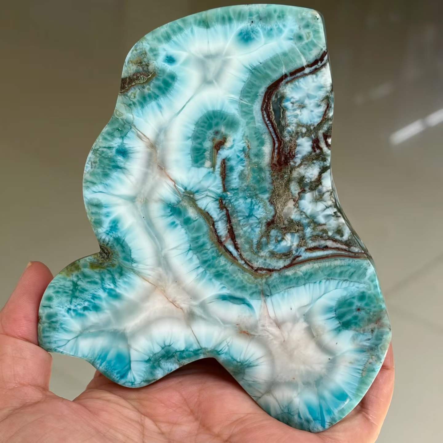 371g Natural larimar Raw Quartz Crystal Mineral Specimen gem Reiki energy