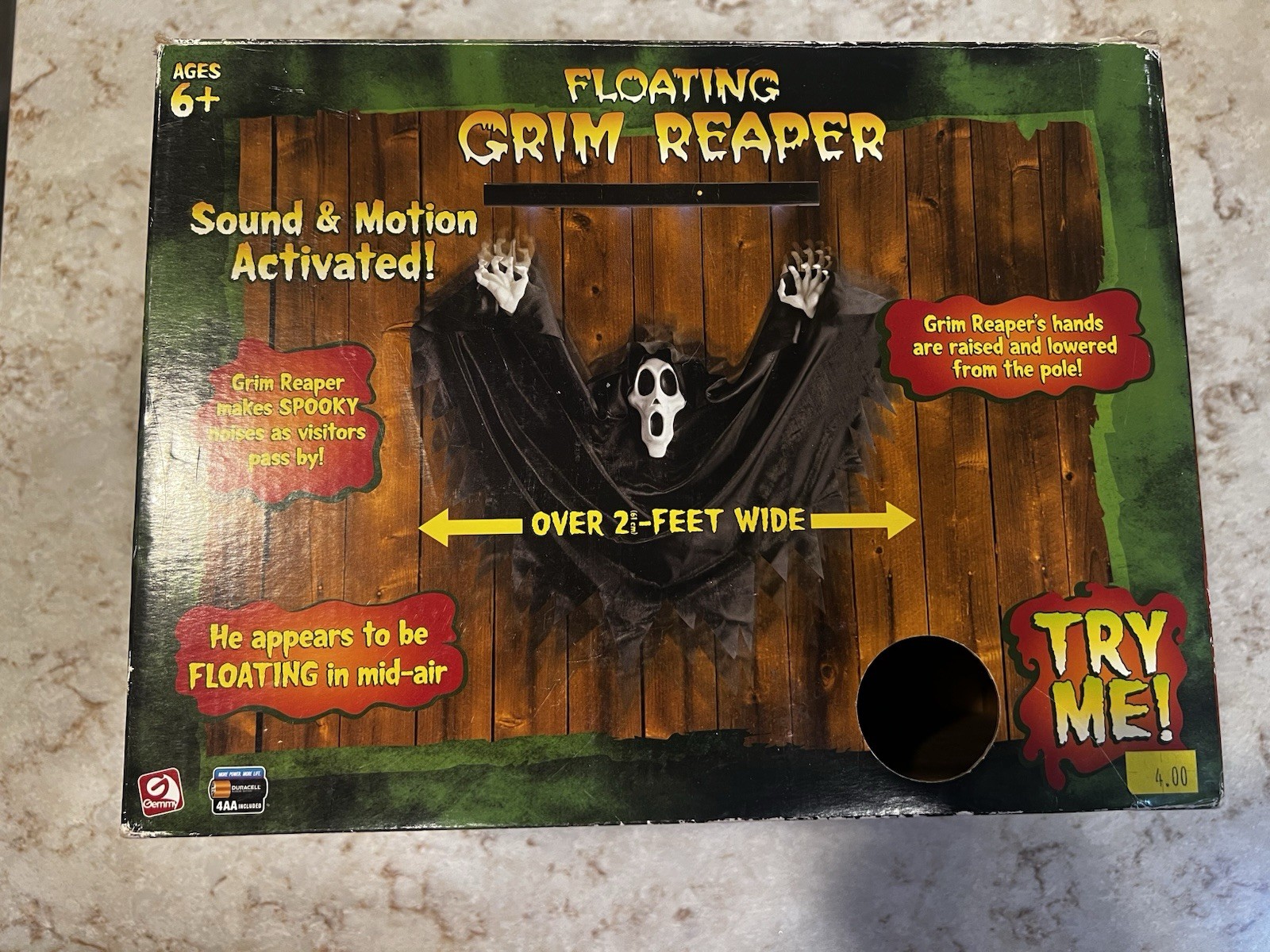 2006 Gemmy Animated Floating Grim Reaper Ghost Scream Face Halloween Tested Work 2006 Gemmy Animated Floating Grim Reaper Ghost Scream Face Halloween Tested Work