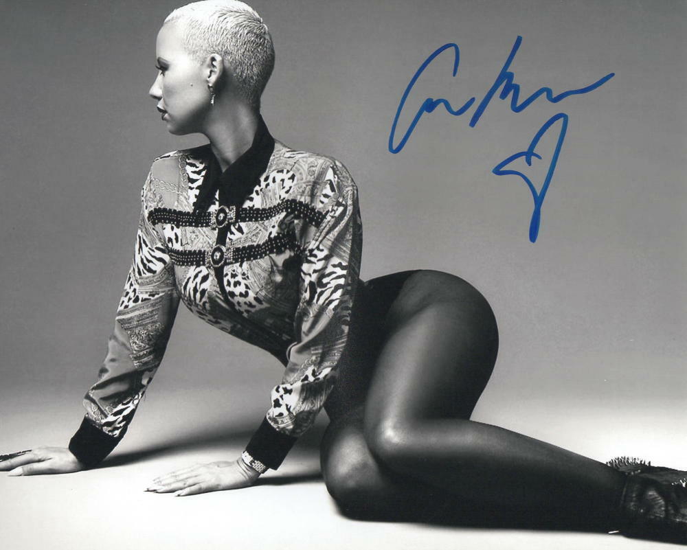 HOT SEXY AMBER ROSE SIGNED 8X10 PHOTO AUTHENTIC AUTOGRAPH COA B