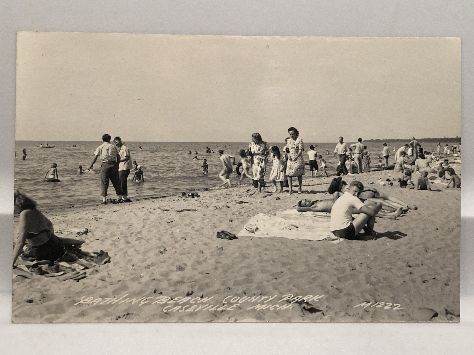 Vtg 1940's Caseville Michigan Bathing Beach County Park RPPC Real Photo Postcard Vtg 1940's Caseville Michigan Bathing Beach County Park RPPC Real Photo Postcard