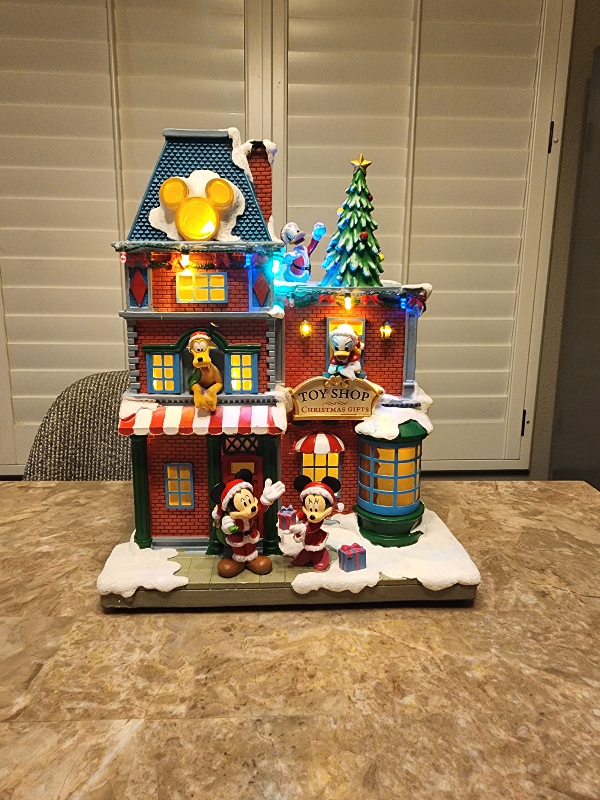 Disney Christmas Village Musical Toy Shop Disney Musical House 5967785 NIB 2024