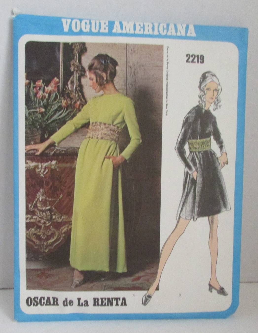 VINTAGE 60's Vogue Americana 2219 Oscar de la Renta Evening Dress Sz 14