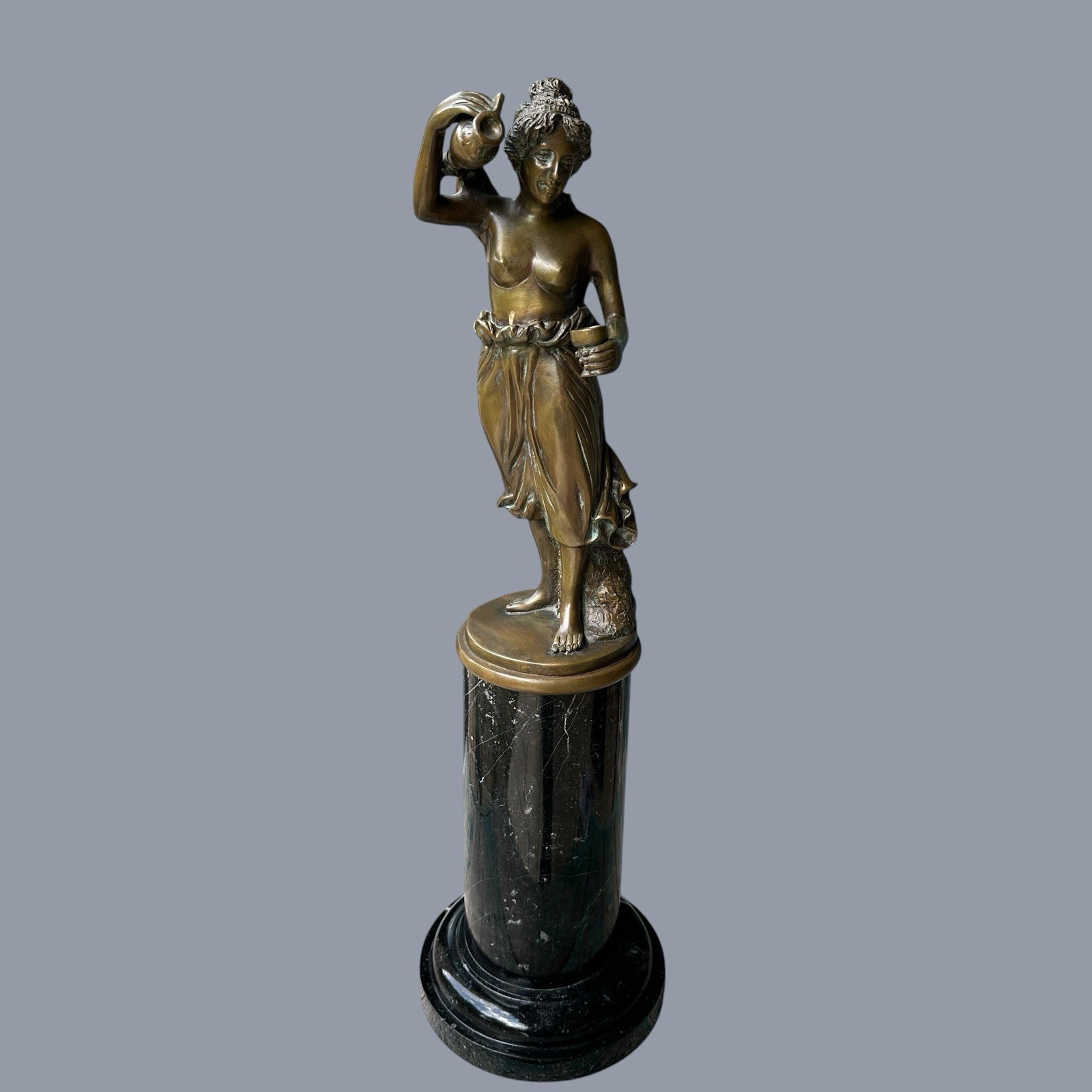 VTG Maitland Smith Classical Parlor Lady Bronze Sculpture 27 Inch Marble Base VTG Maitland Smith Classical Parlor Lady Bronze Sculpture 27 Inch Marble Base
