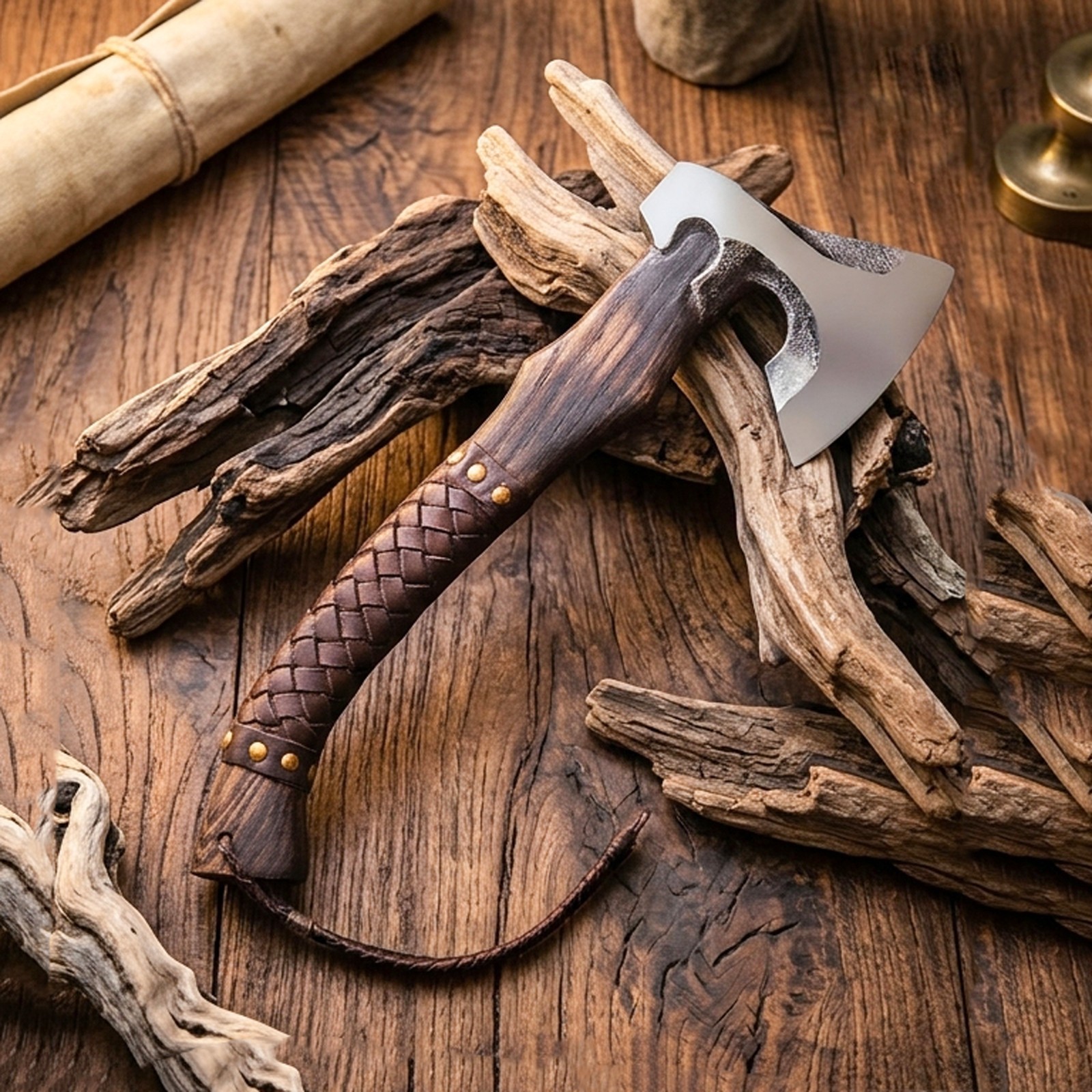 Handmade Viking Axe 18 Carbon Steel Plain Blade Hatchet Wood Handle With Sheath Handmade Viking Axe 18 Carbon Steel Plain Blade Hatchet Wood Handle With Sheath