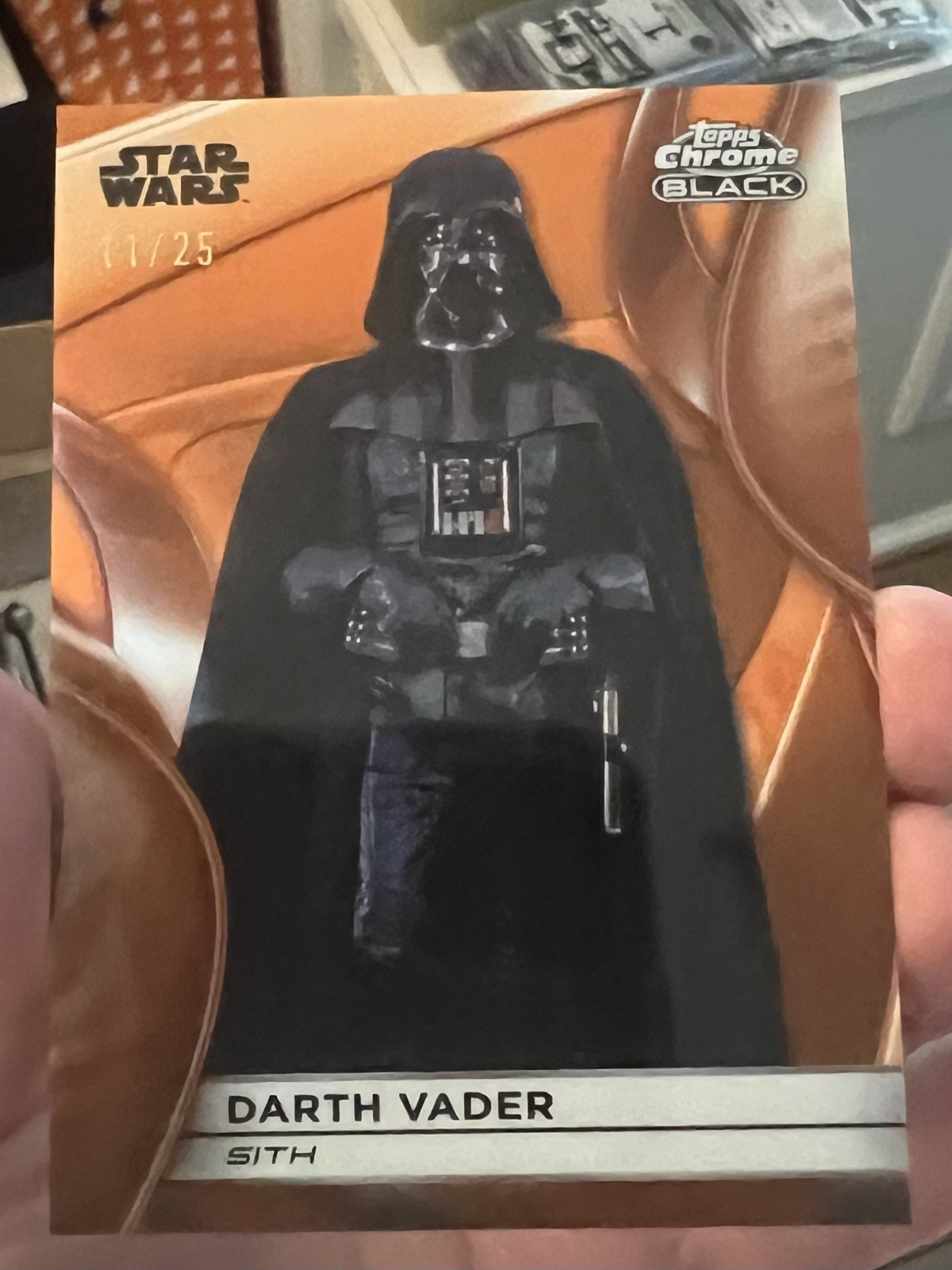 🔥#11/25 Darth Vader 2025 Topps Chrome Black Smugglers Outpost Orange Ref💪✈️🔥