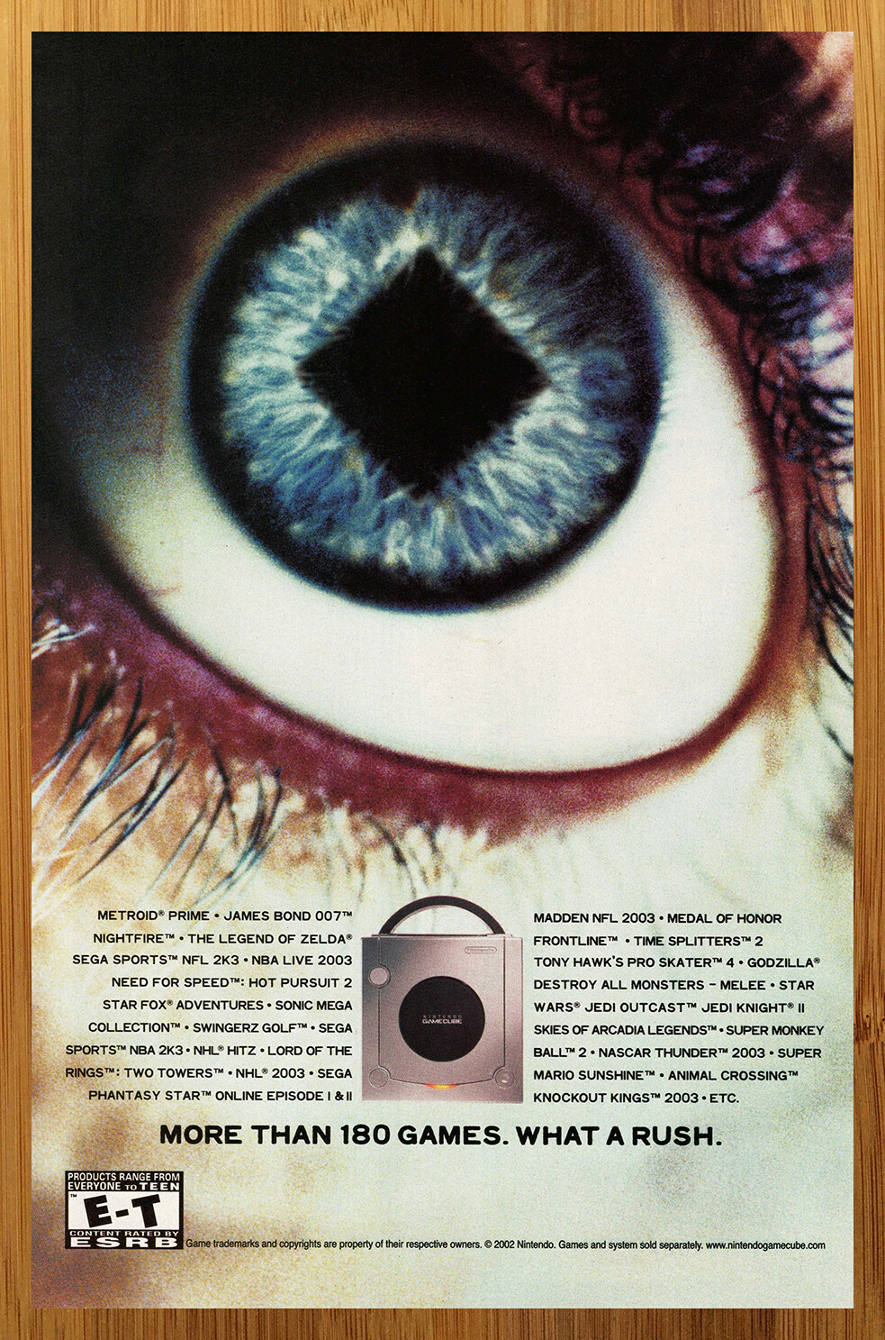 2002 Nintendo Gamecube Console/System Print Ad/Poster Official Promo Wall Art 2002 Nintendo Gamecube Console/System Print Ad/Poster Official Promo Wall Art