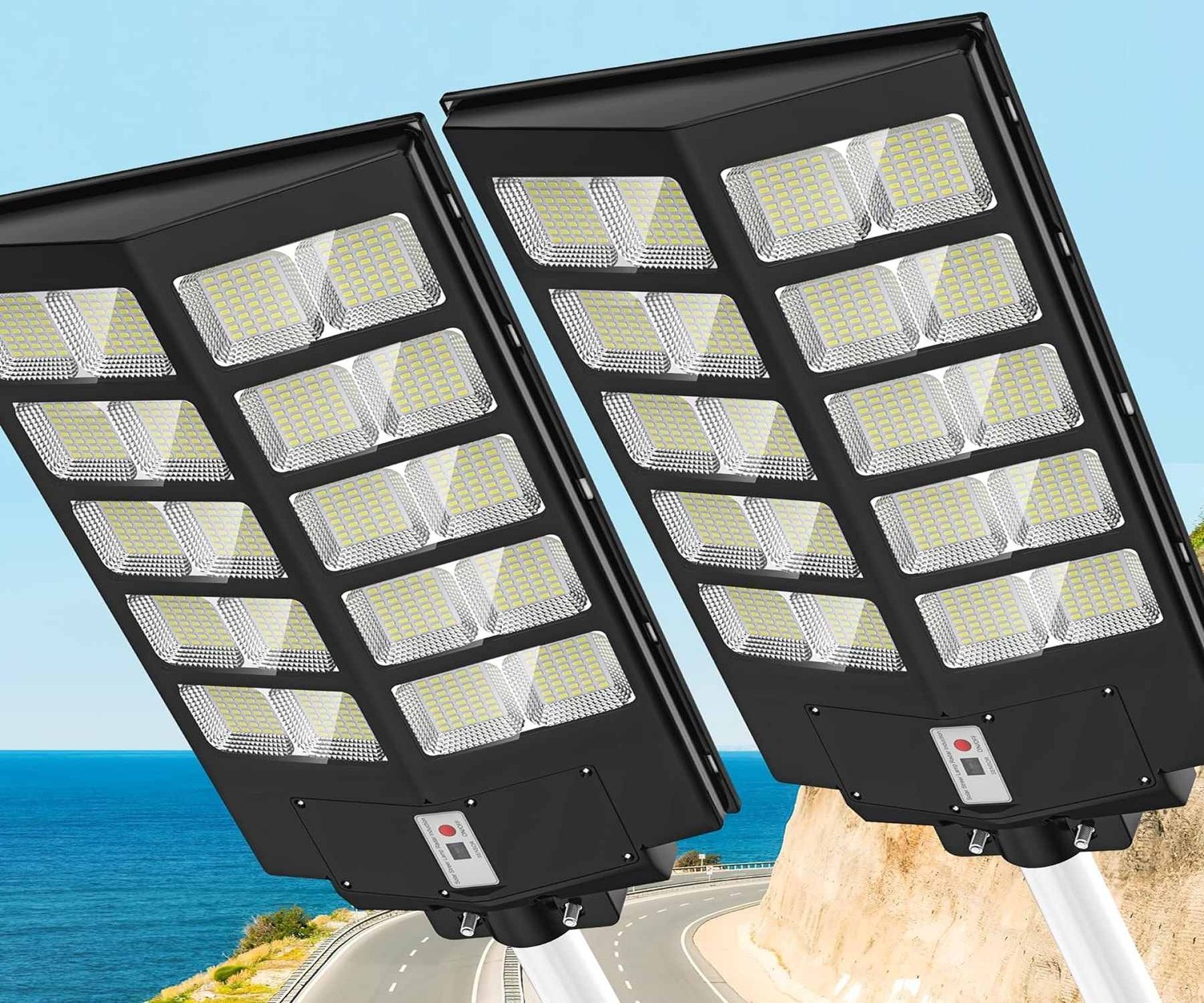 2000W 7000K Commercial Solar Street Light LED Outdoor Dusk to Dawn Lamp 2PACK 2000W 7000K Commercial Solar Street Light LED Outdoor Dusk to Dawn Lamp 2PACK
