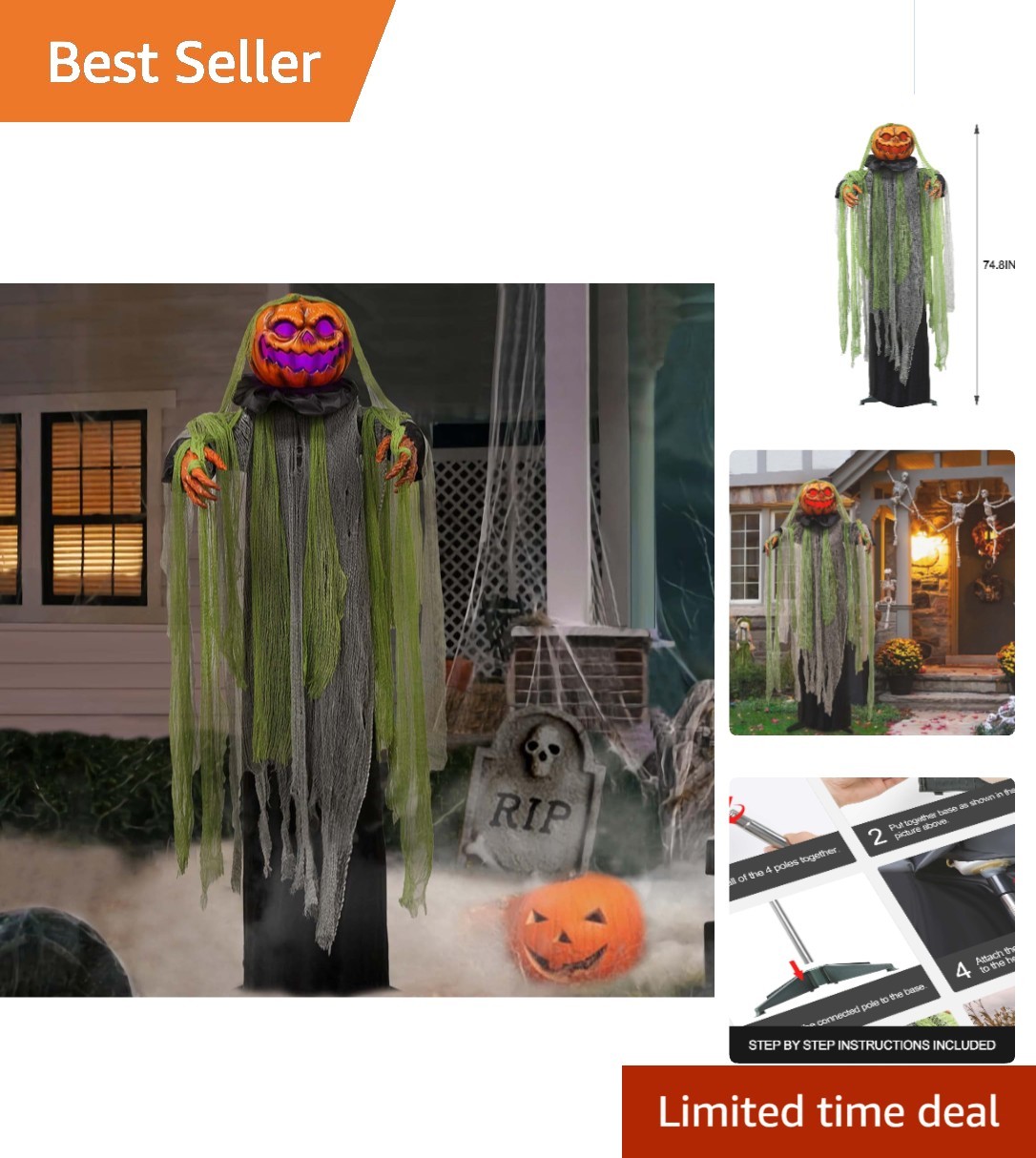 6 Ft Animated Halloween Root of Evil Prop, Halloween Decorations Outdoor 6 Ft Animated Halloween Root of Evil Prop, Halloween Decorations Outdoor