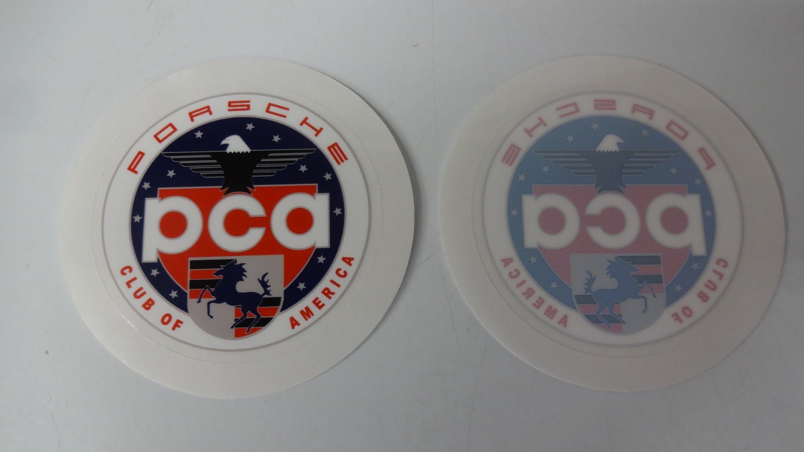PCA Porsche Club of America Window Stickers (2) Decal Round 2.25" Diameter PCA Porsche Club of America Window Stickers (2) Decal Round 2.25" Diameter
