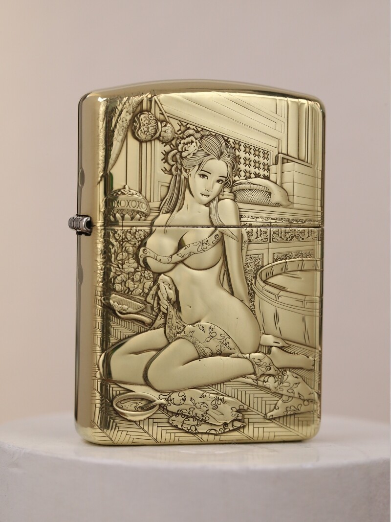 2 Sided Zippo Lighter Phoenix & Golden Lotus Bath Design Collectible Gift 2 Sided Zippo Lighter Phoenix & Golden Lotus Bath Design Collectible Gift