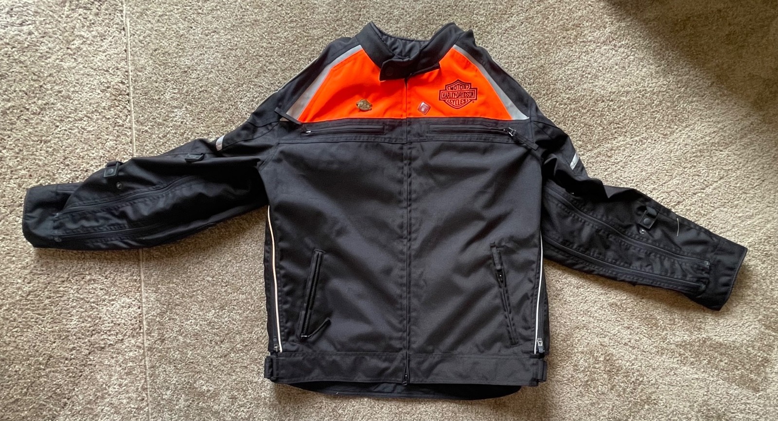 Harley Davidson FXRG Switchback Riding Jacket Mens 2XL Mesh Textile Vent Orange Harley Davidson FXRG Switchback Riding Jacket Mens 2XL Mesh Textile Vent Orange