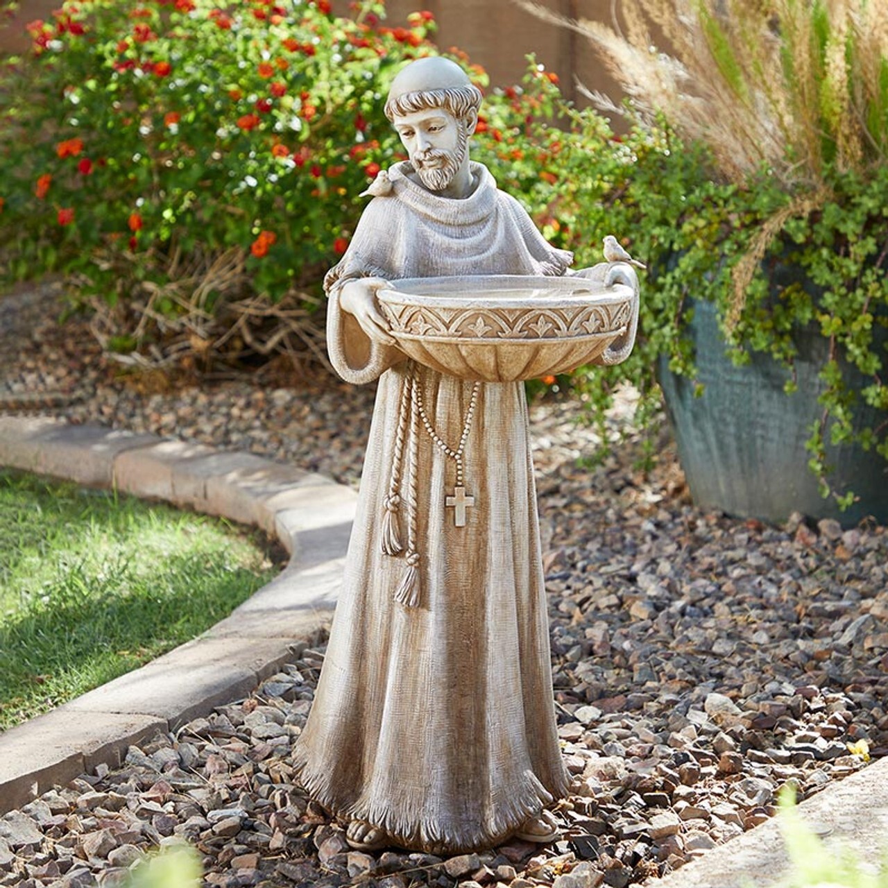 St. Francis Bird Bath & Feeder, 24" Garden Statue (USUALLY SHIPS IN 2 DAYS) St. Francis Bird Bath & Feeder, 24" Garden Statue (USUALLY SHIPS IN 2 DAYS)
