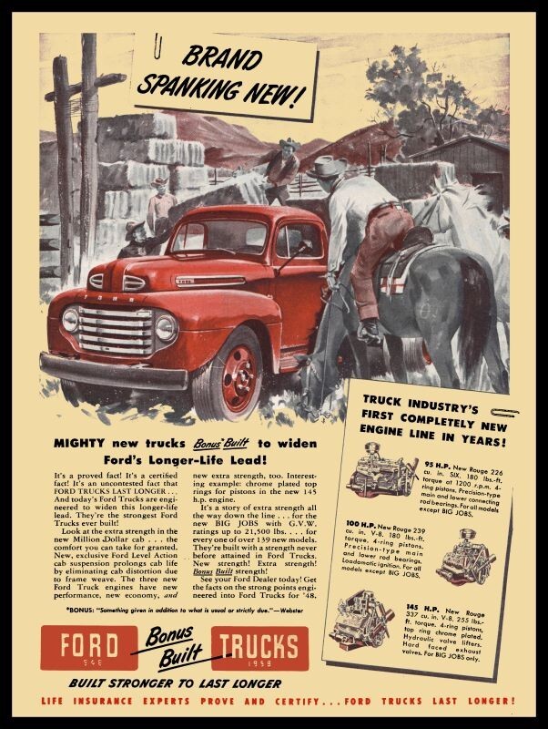 1948 Ford BETTER BUILT Trucks, Pickup Truck NEW Metal Sign: 12x16" Ships Free