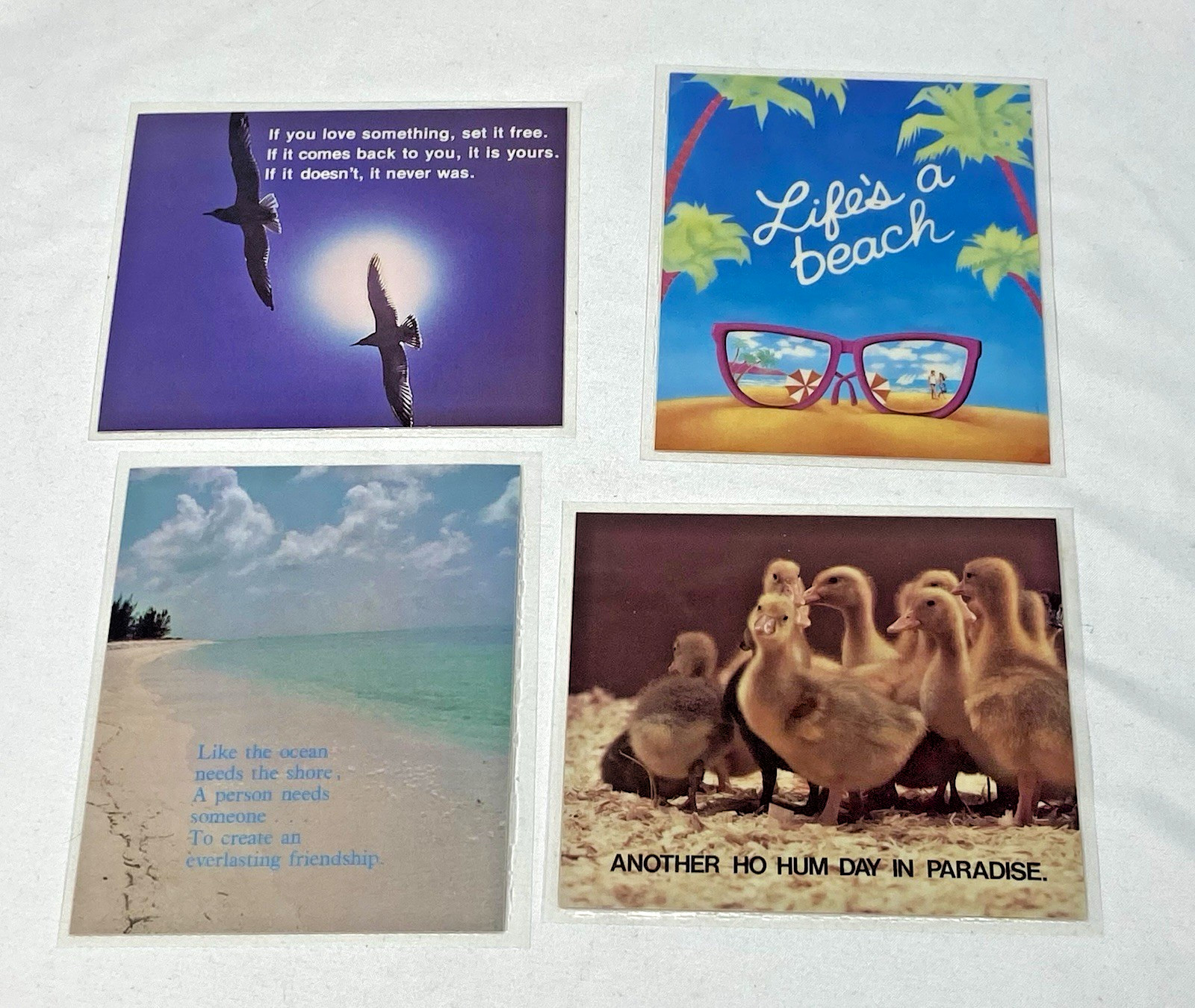 Lot Of 4 Novelty Postcard Russ Coaster Card Inspirational Duck Beach Vintage NOS Lot Of 4 Novelty Postcard Russ Coaster Card Inspirational Duck Beach Vintage NOS