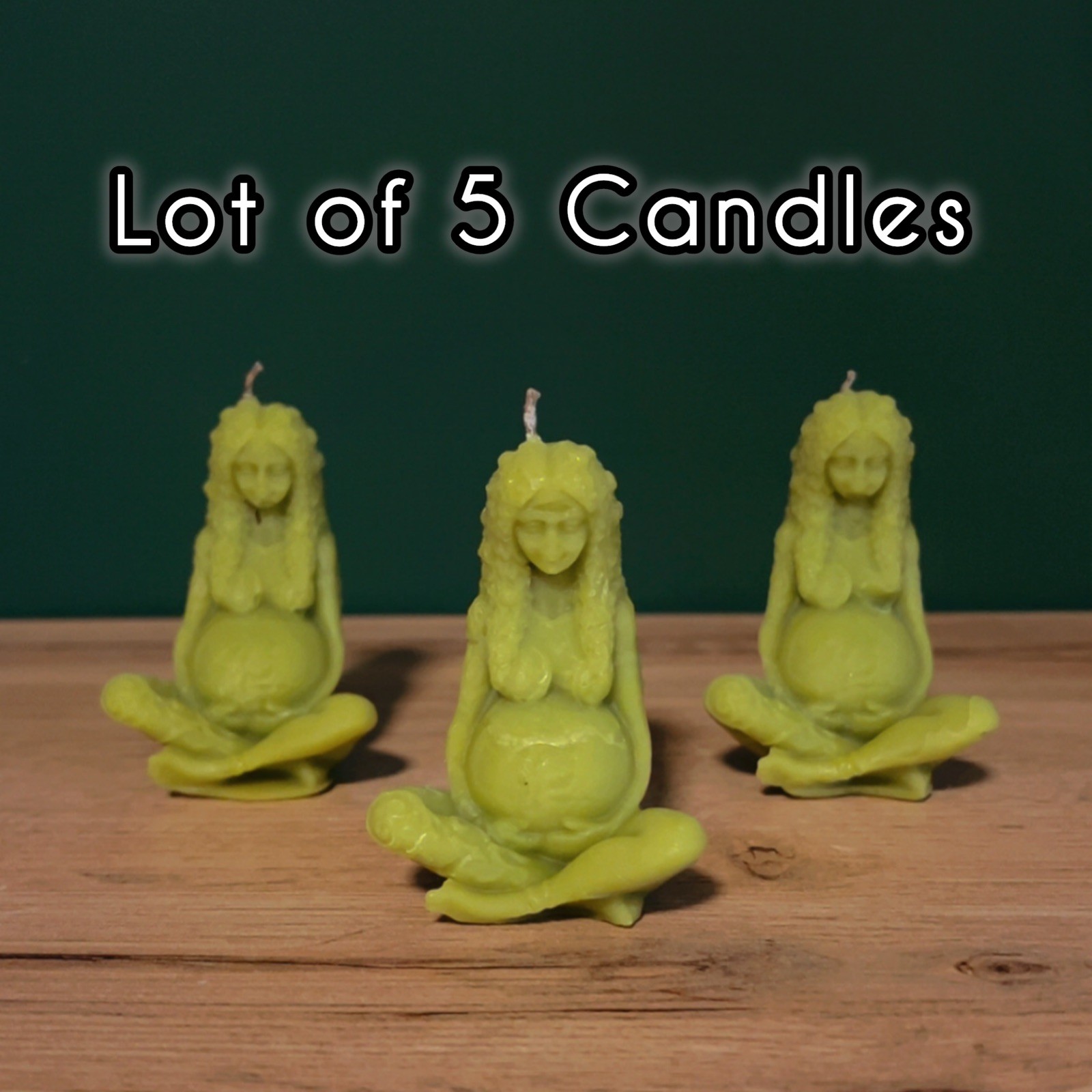 WHOLESALE Bulk Lot of 5 Gaia Mother Earth Goddess Pregnancy Fertility Candle