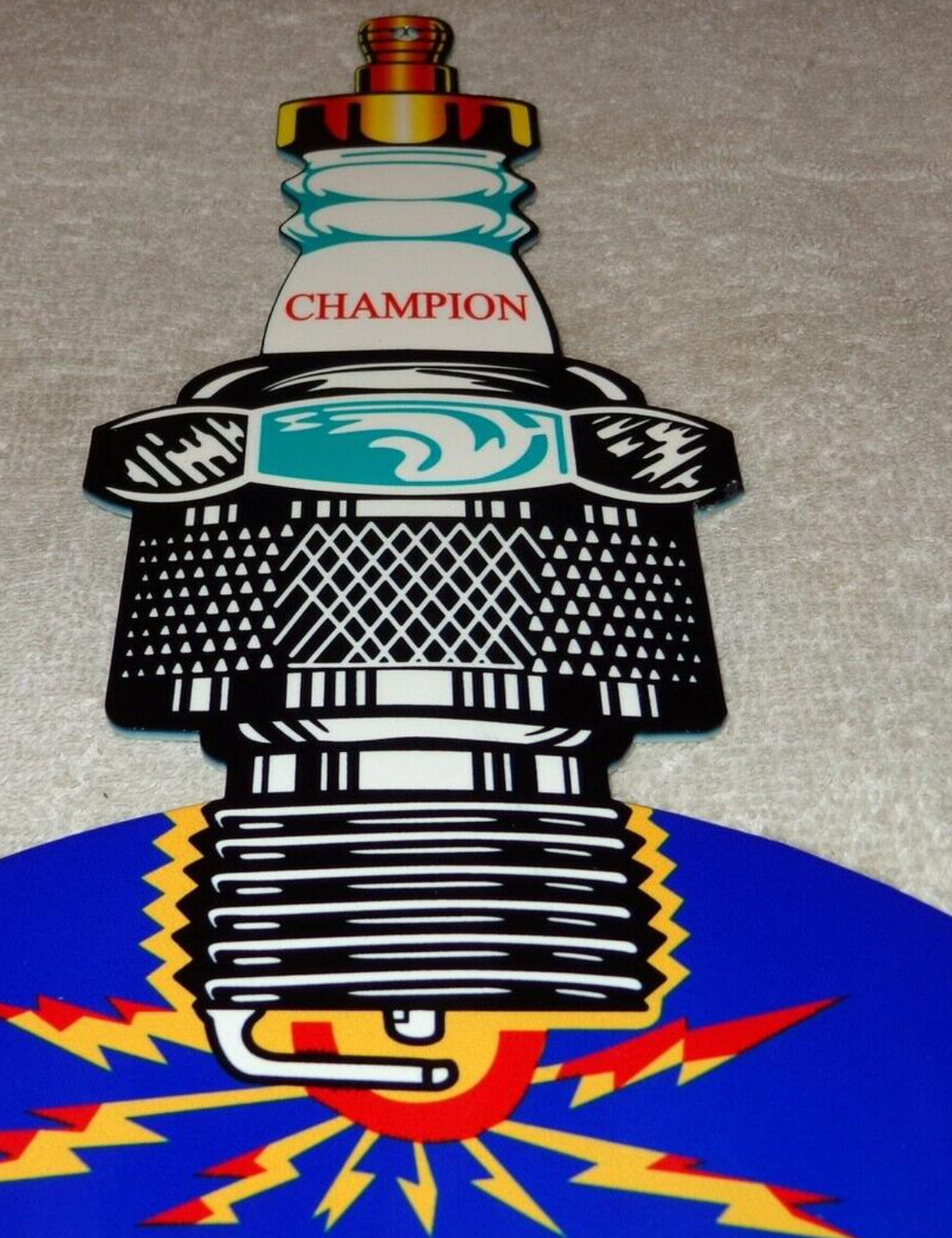 VINTAGE CHAMPION SPARK PLUG SERVICE 12" ENAMEL METAL CAR PLUGS GASOLINE OIL SIGN VINTAGE CHAMPION SPARK PLUG SERVICE 12" ENAMEL METAL CAR PLUGS GASOLINE OIL SIGN