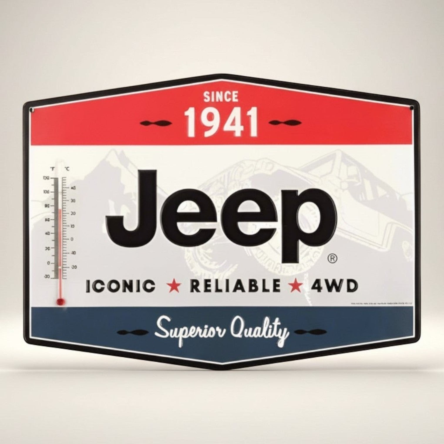 Jeep Since 1941 Embossed Wall Thermometer