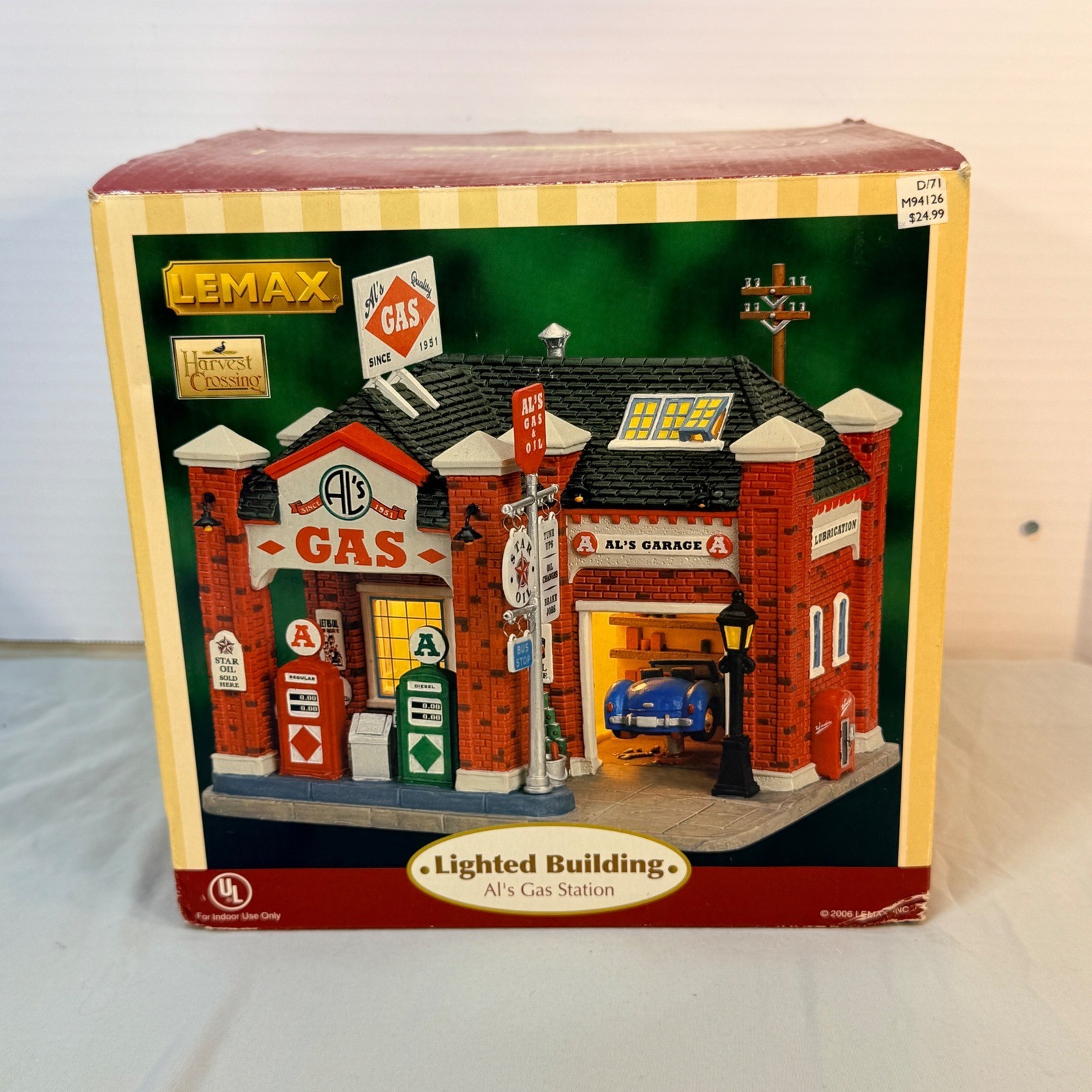 Lemax Village Collection Al's Gas Station Lighted Building 65366 Village House Lemax Village Collection Al's Gas Station Lighted Building 65366 Village House